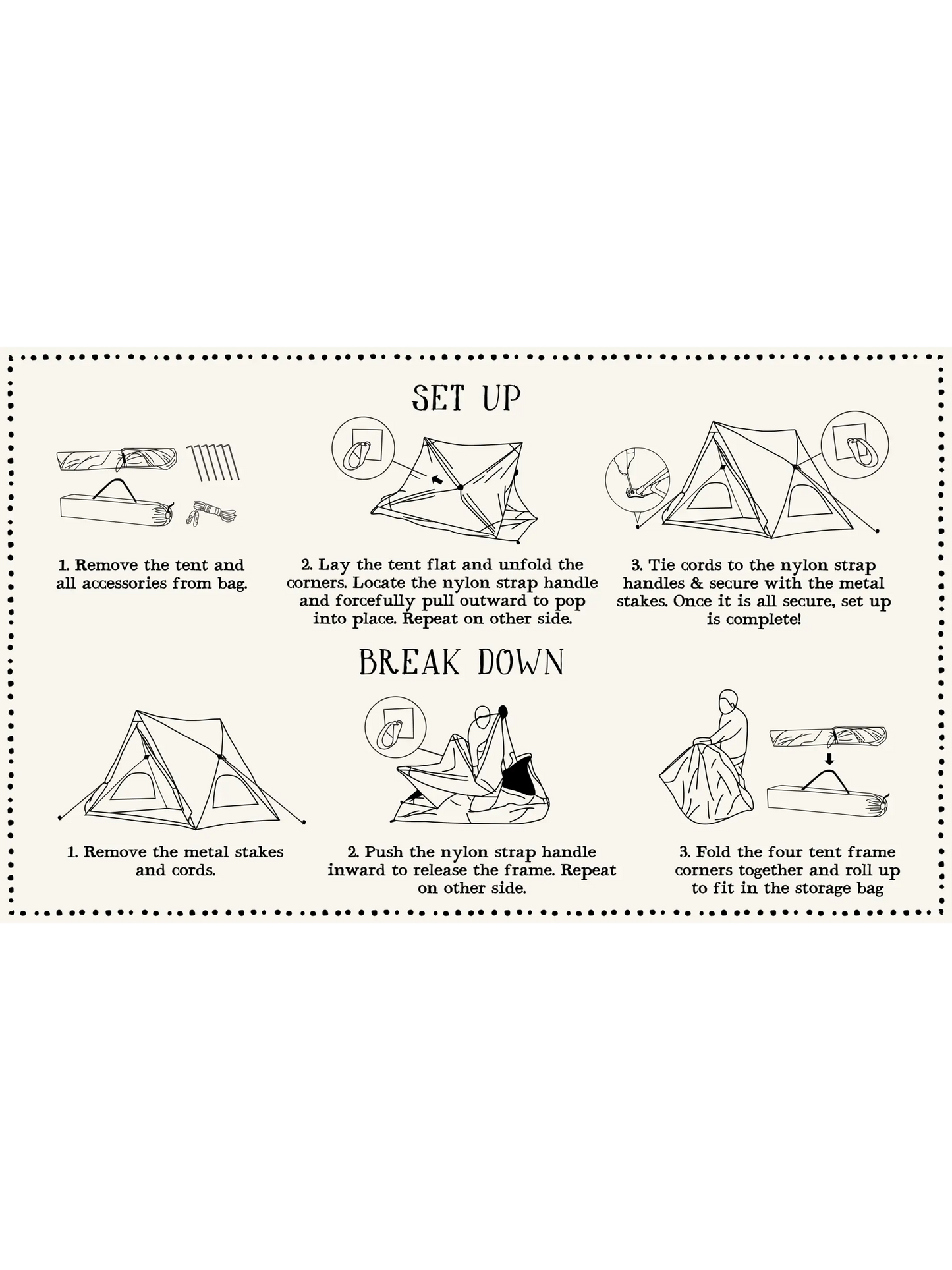 Live Happy Camping Tent - Let's Just Go A-Frame