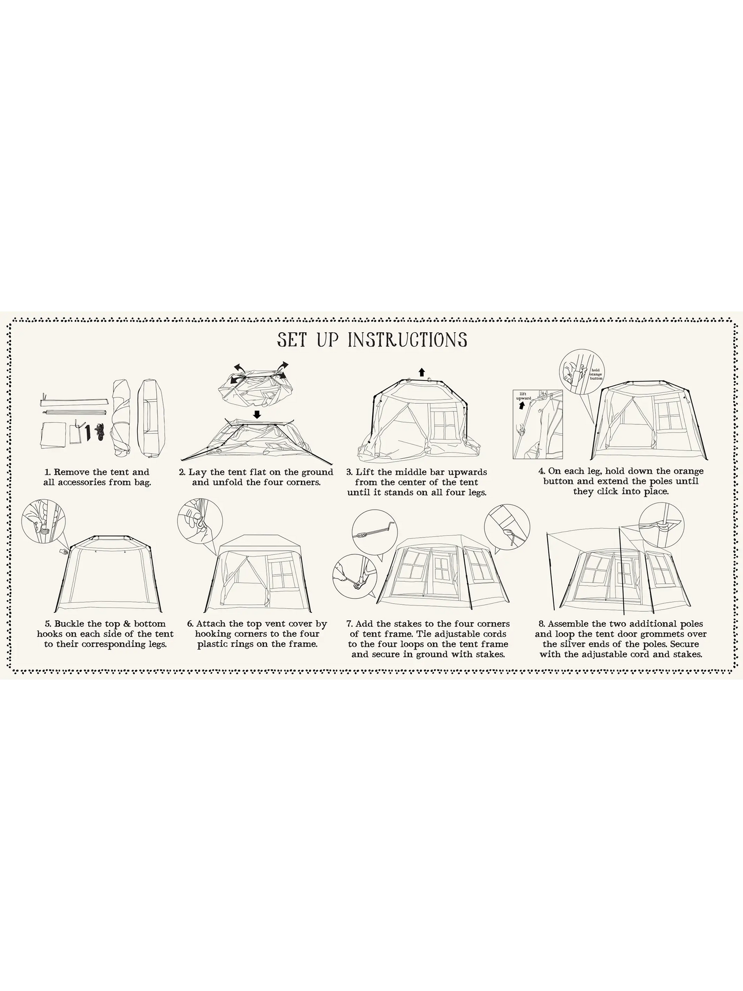 Live Happy Camping Tent - Cozy Cottage