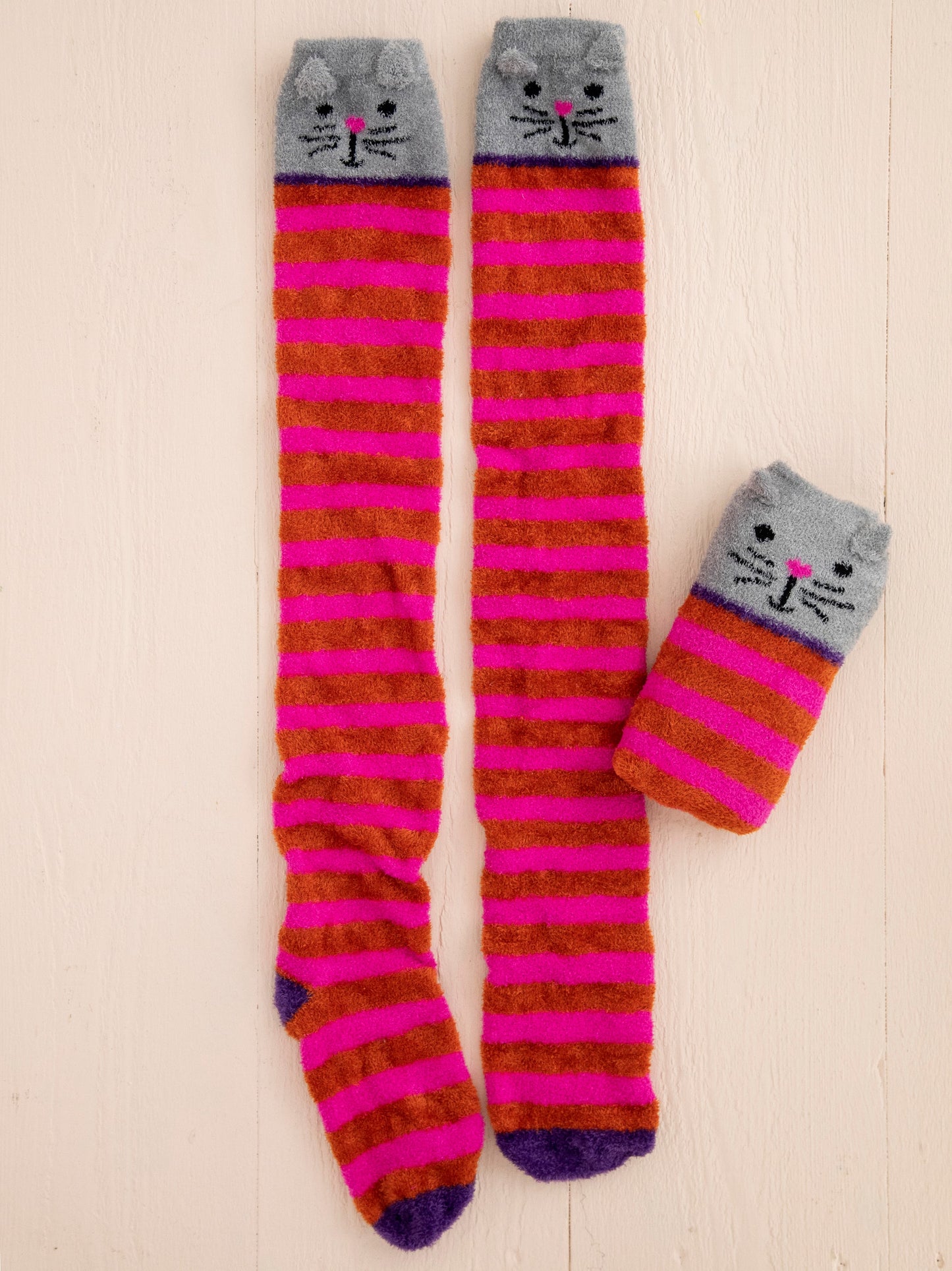 Over-the-Knee Critter Cozy Socks - Cat