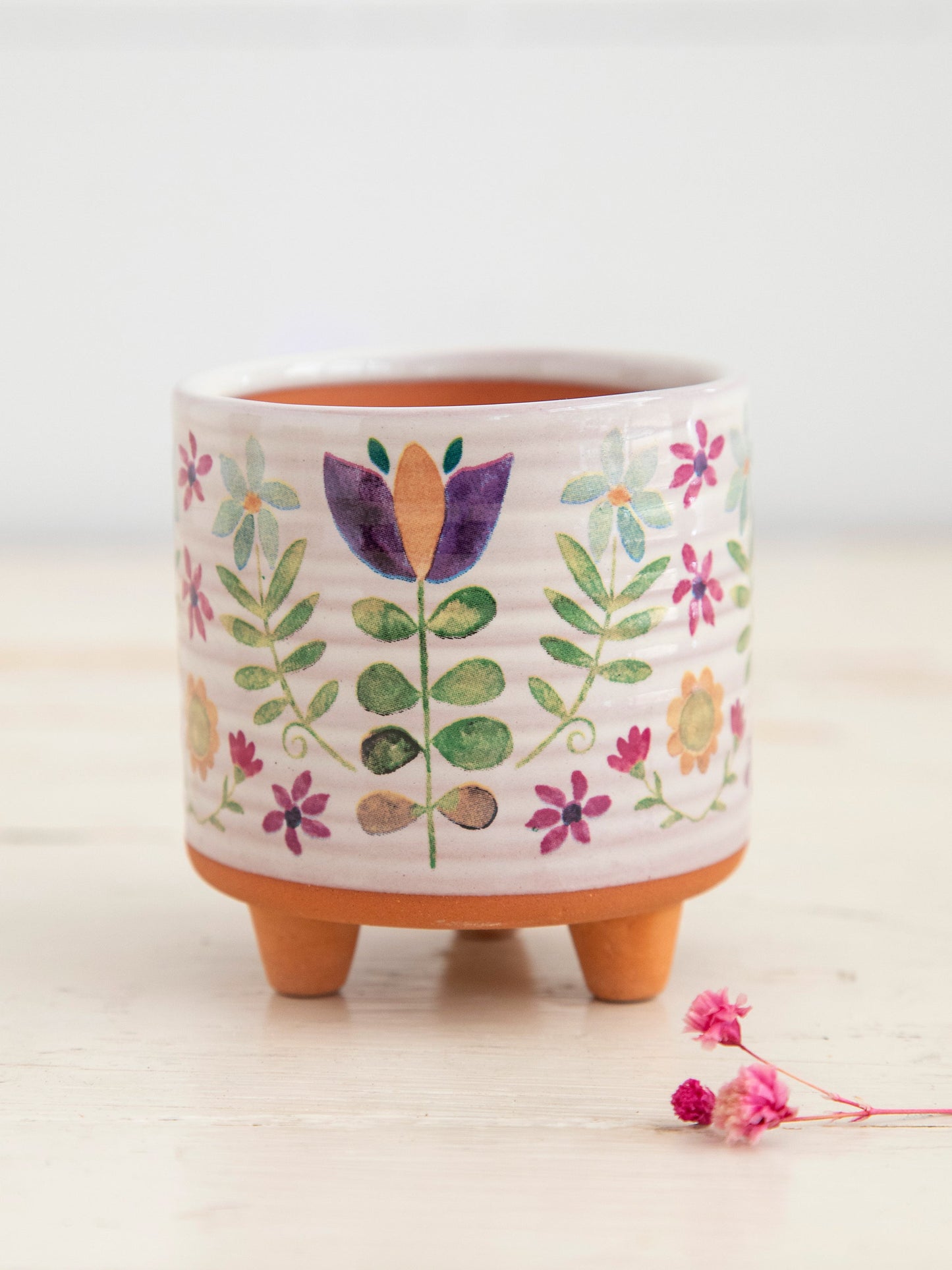 Mini Artisan Planter - Folk Flower