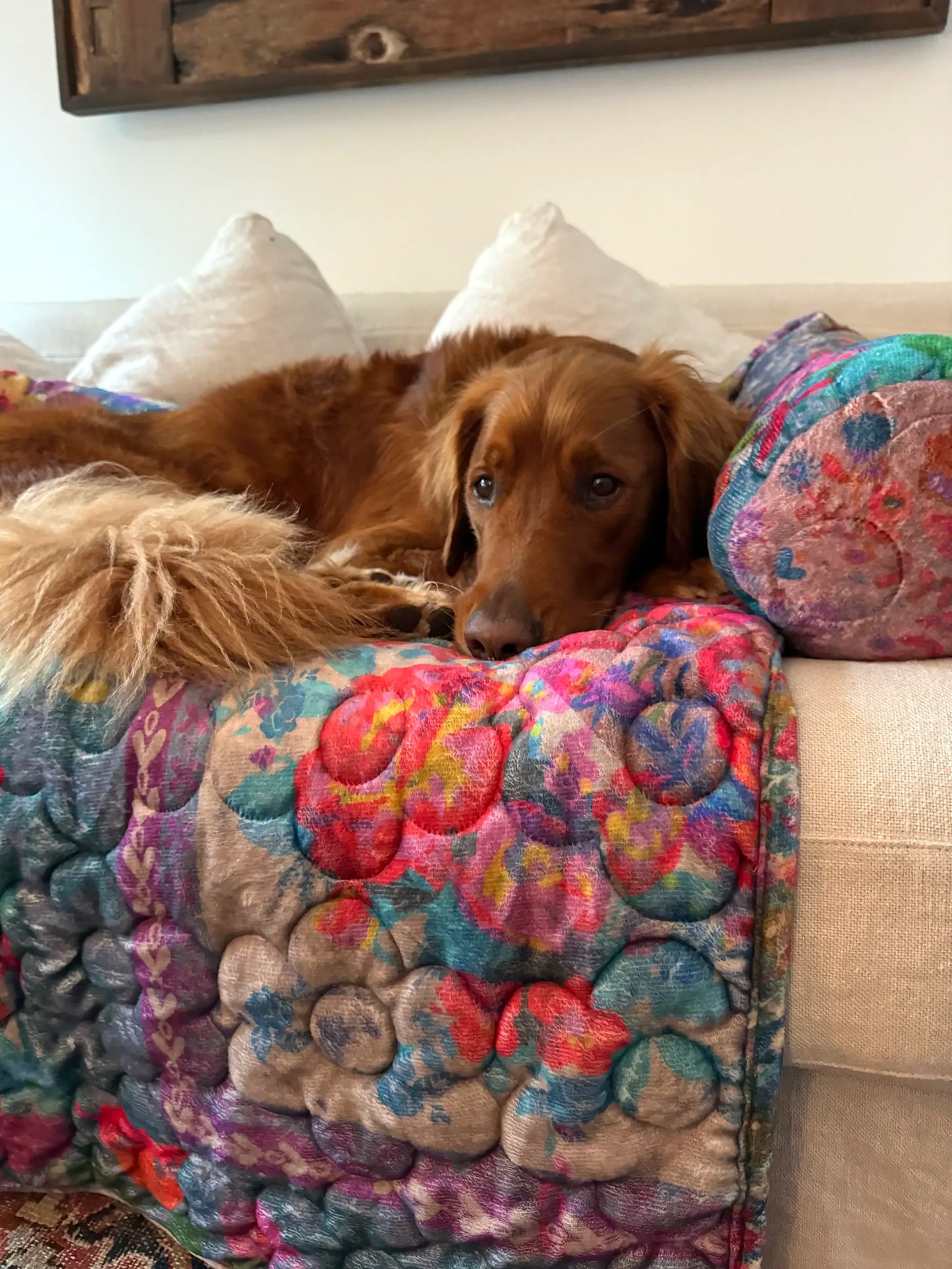Sofa Pet Bed - Rainbow Bandana Patchwork