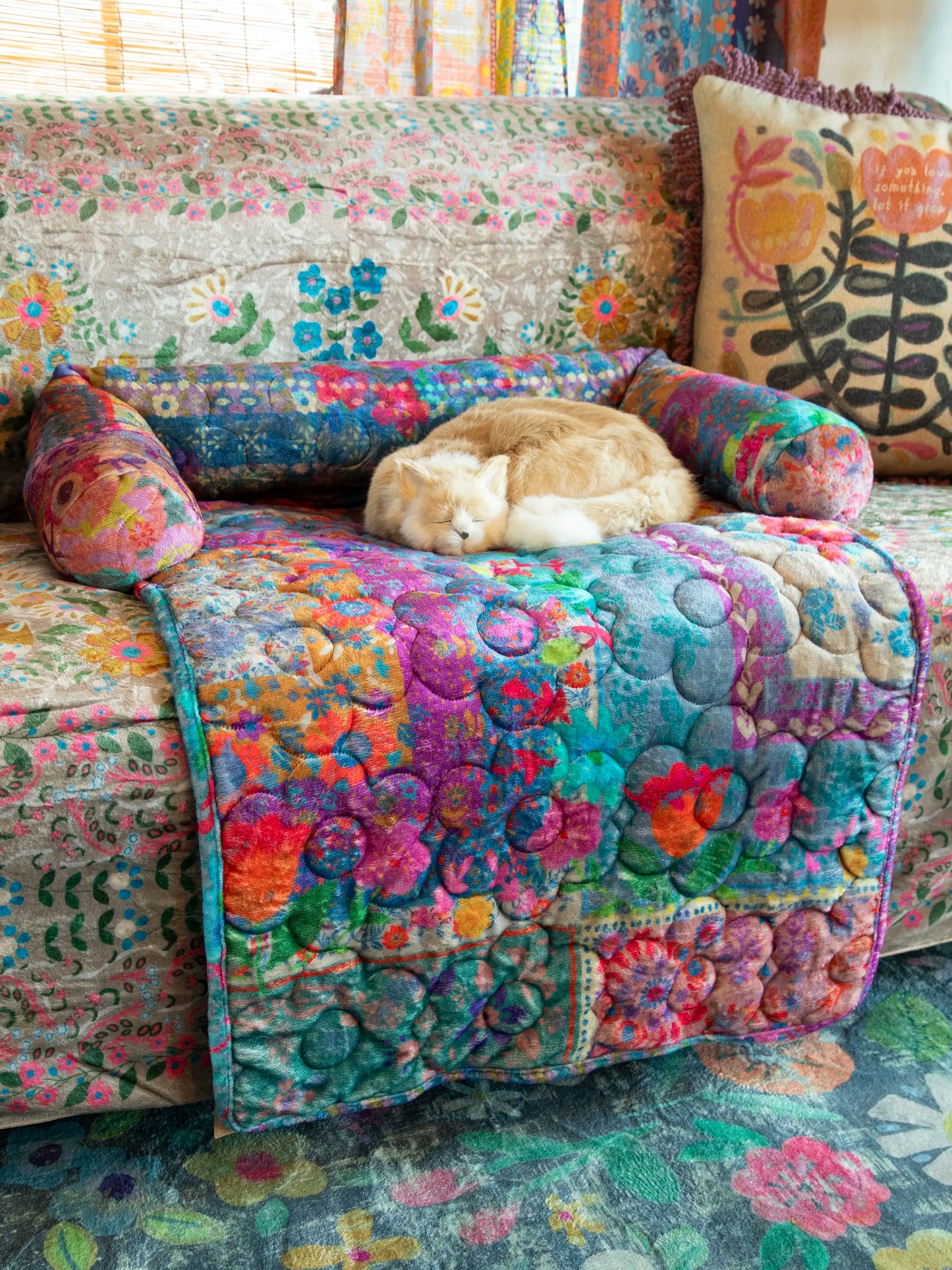 Sofa Pet Bed - Rainbow Bandana Patchwork