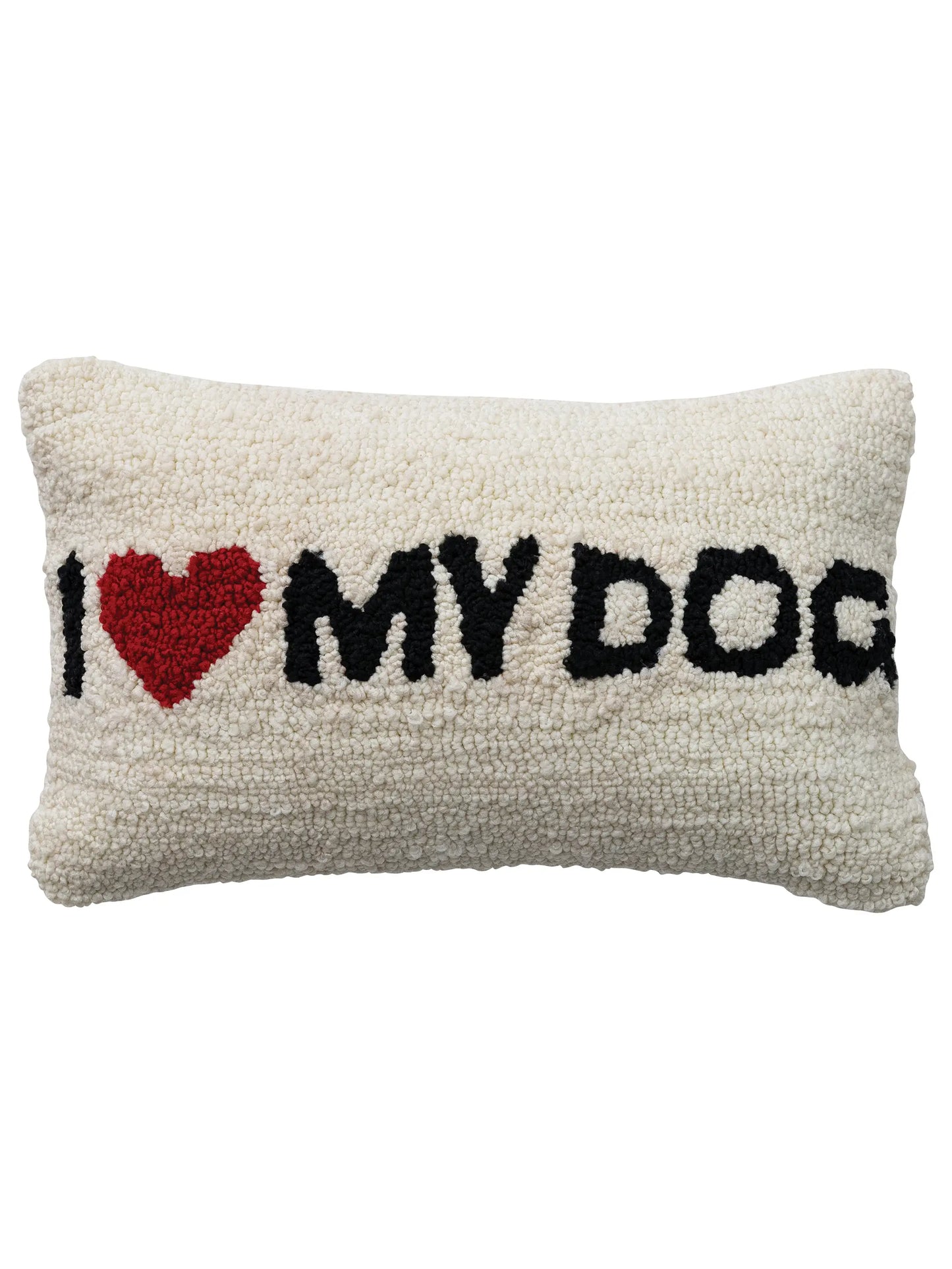 Tufted Lumbar Pillow - I Love My Dog
