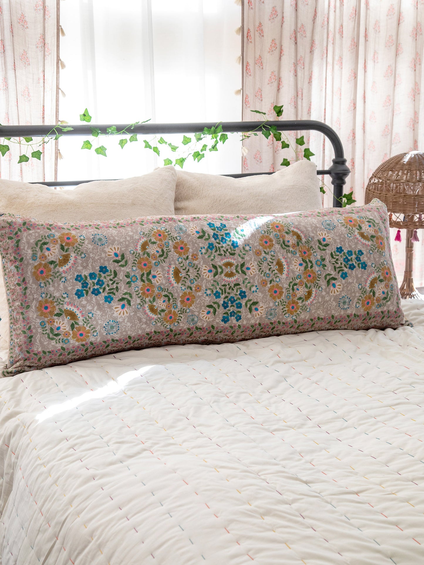 Reversible Cozy Body Pillow Cover - Cream