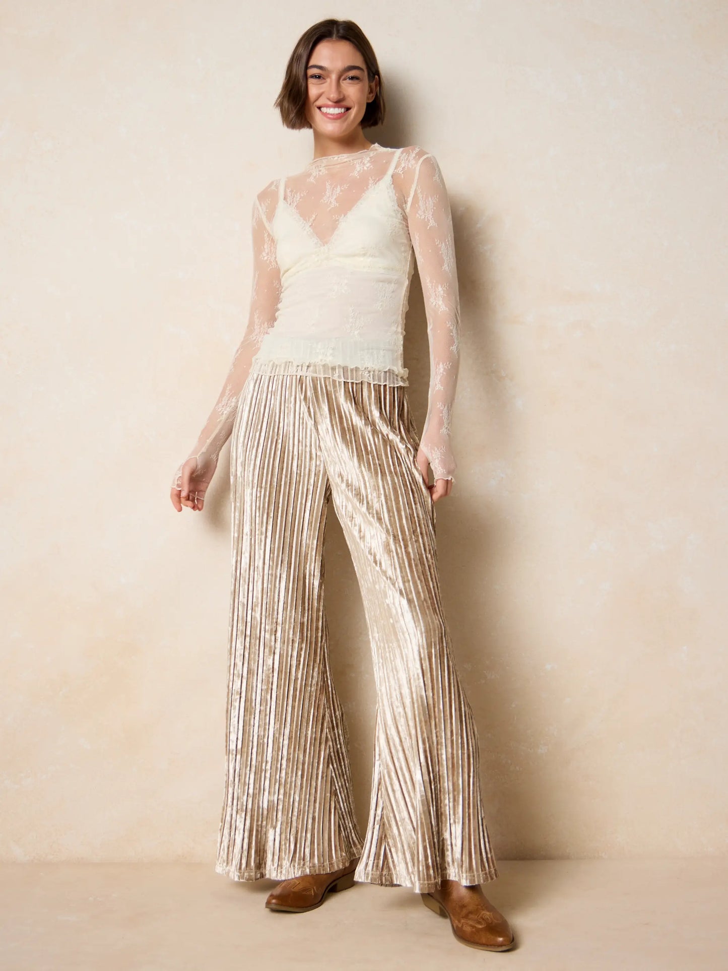 Maria Lace Layering Top - Cream