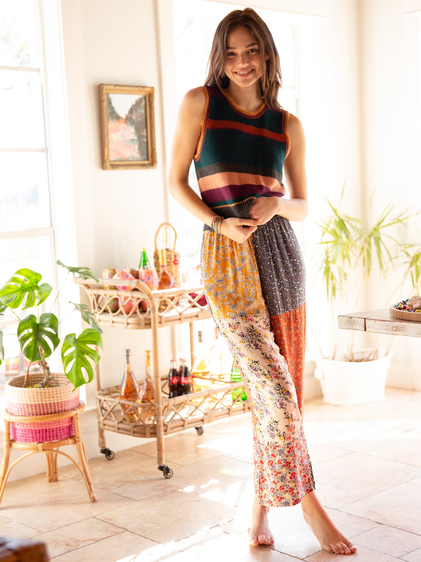 Mimi Pant - Mixed Floral Patchwork