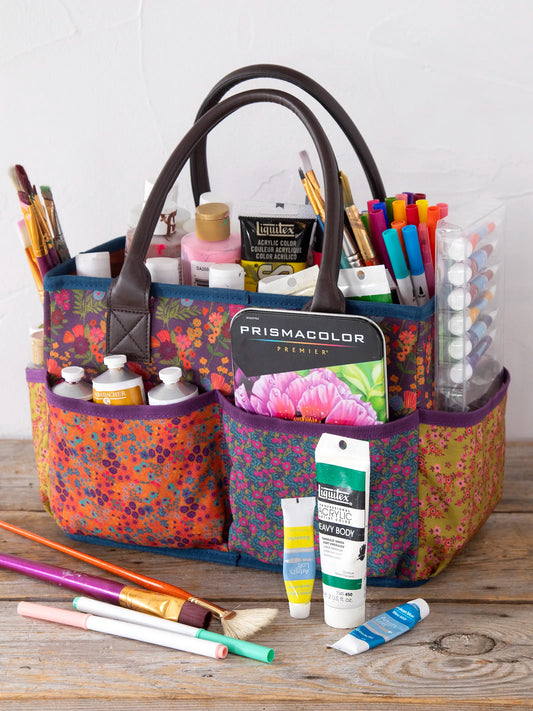 Mimi Utility Tote - Eggplant Floral