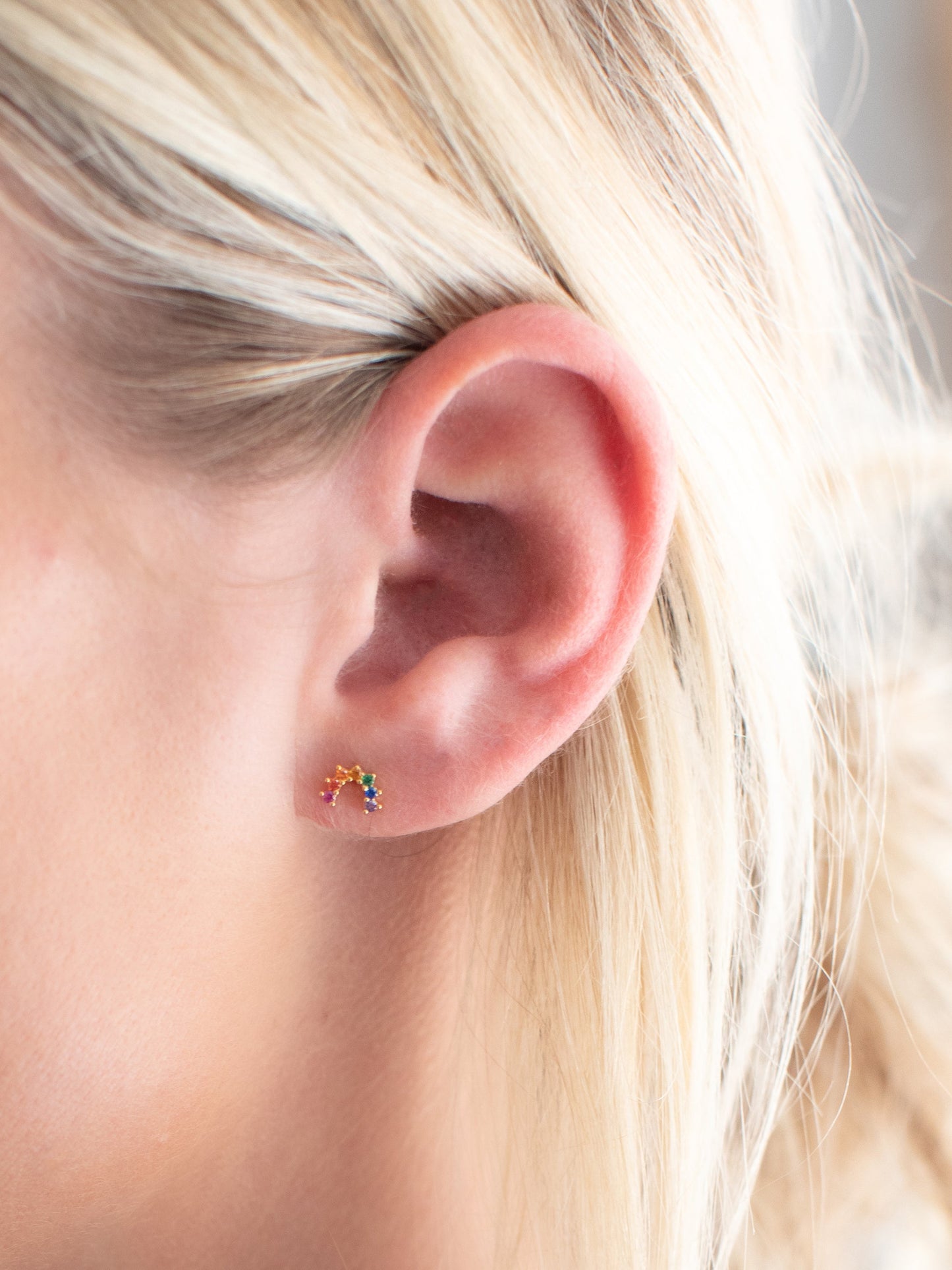 Perfect Tiny Stud Earrings - Rainbow