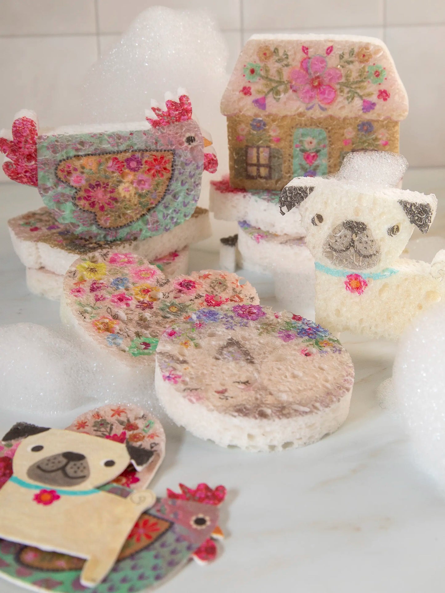 Puff Up Sponges, Set of 5 - Cottage