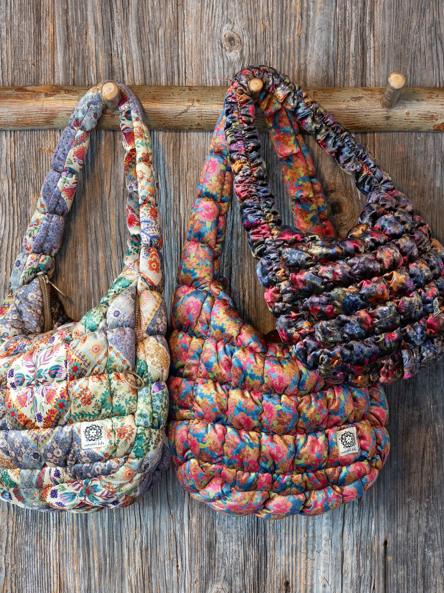 Puffy Fit-It-All Bag - Large Calico Floral Velvet