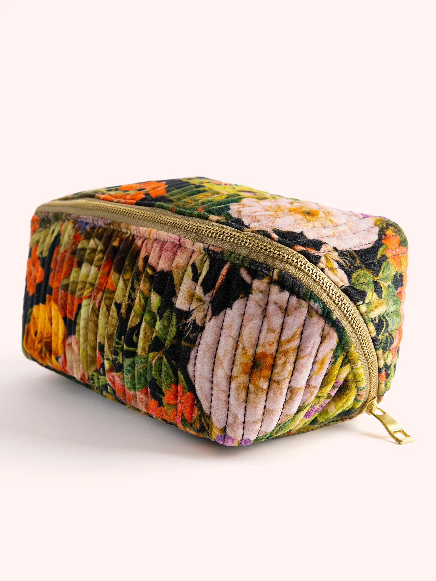 Quilted Velvet Makeup Bag