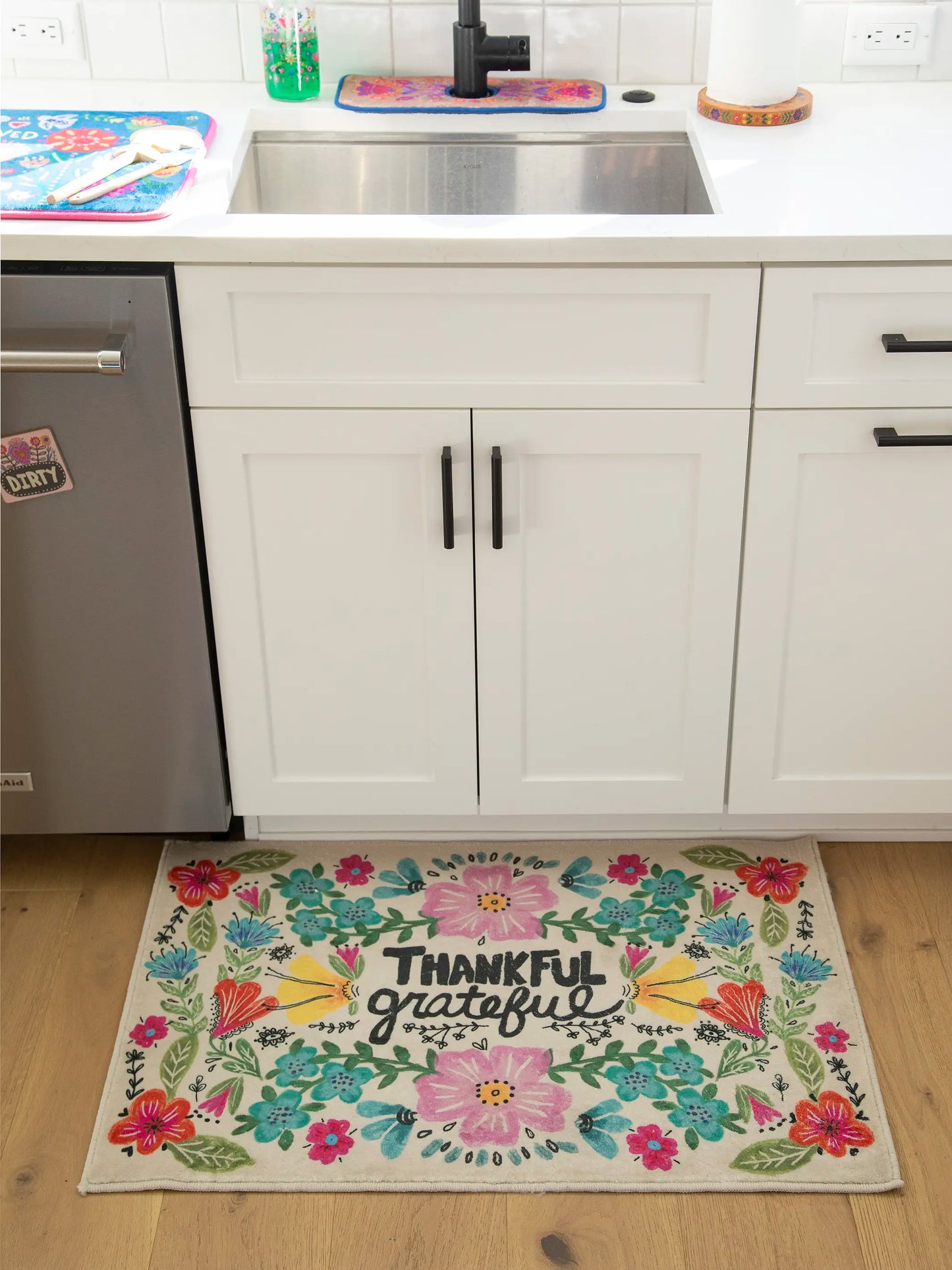 Chenille Rug, 2' x 3' - Thankful Grateful