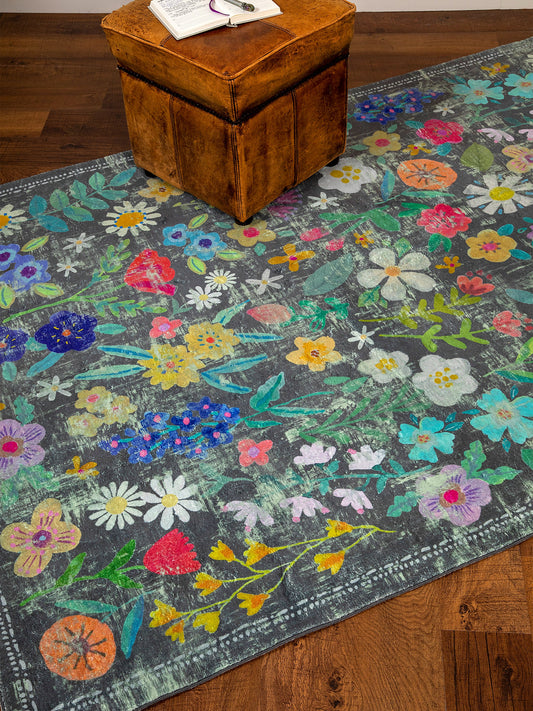 Chenille Rug, 5' x 7' - Wildflower