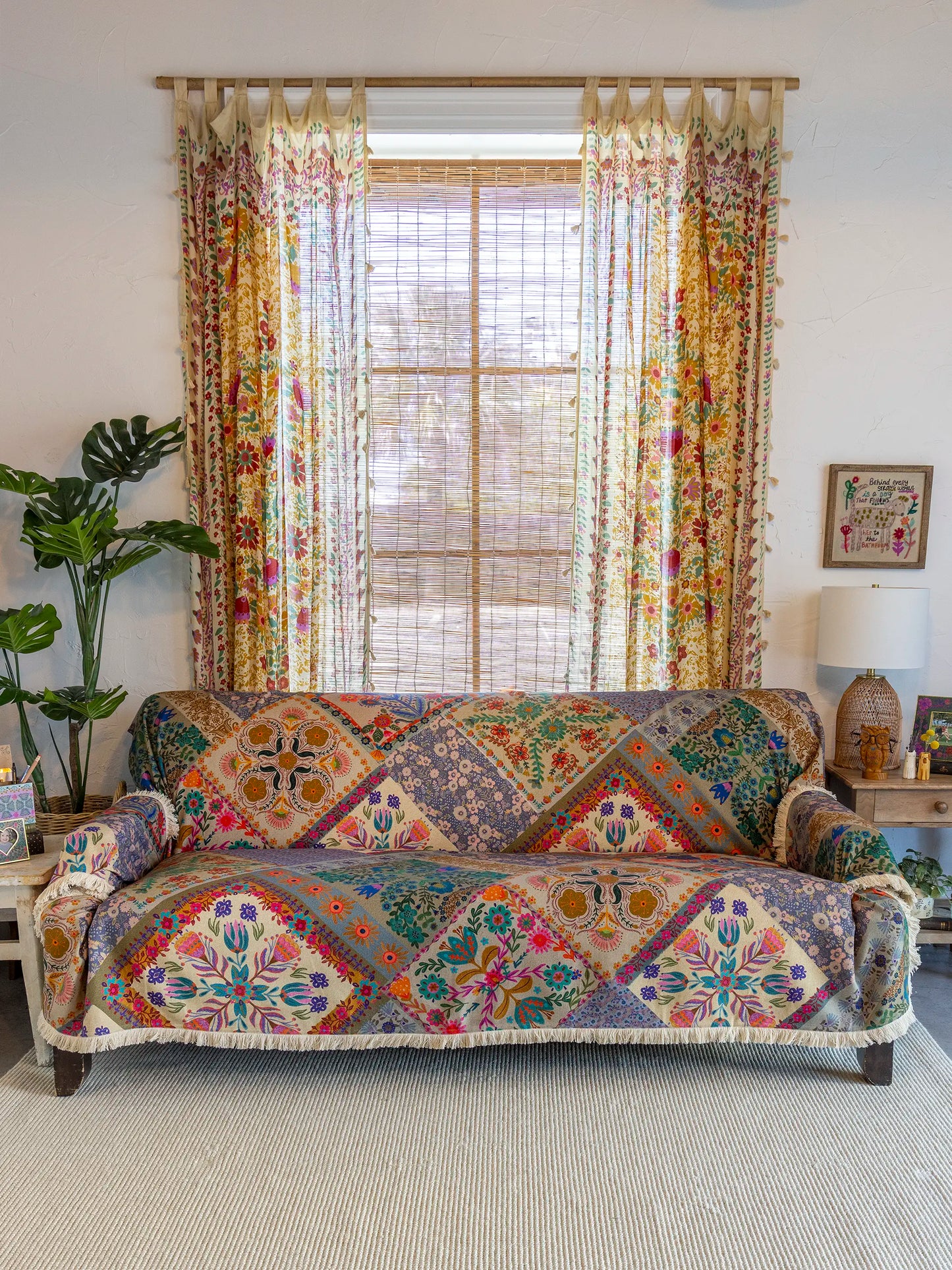 Mom's Favorite Sofa Cover - Mandala Folk Patchwork