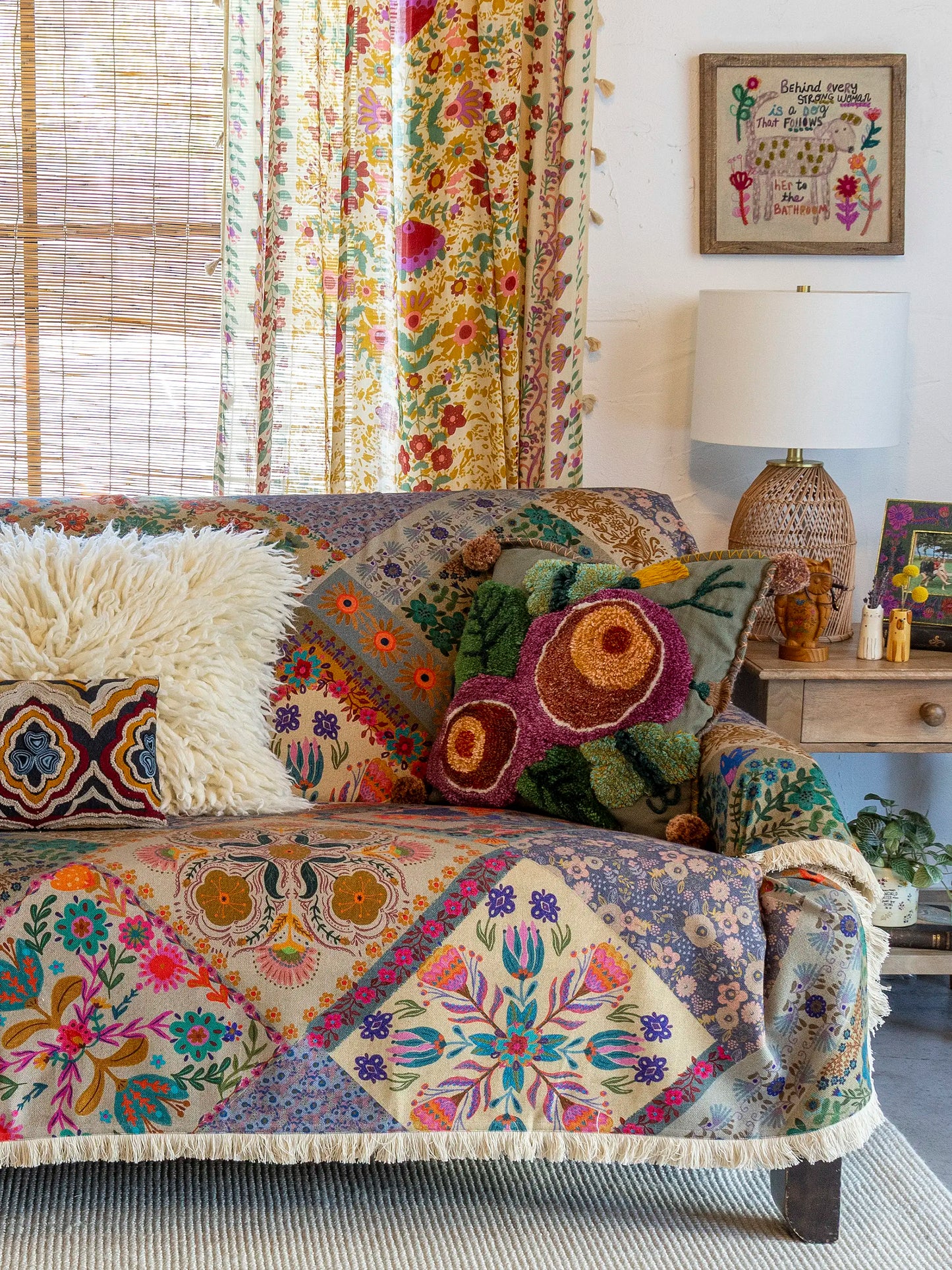 Mom's Favorite Sofa Cover - Mandala Folk Patchwork