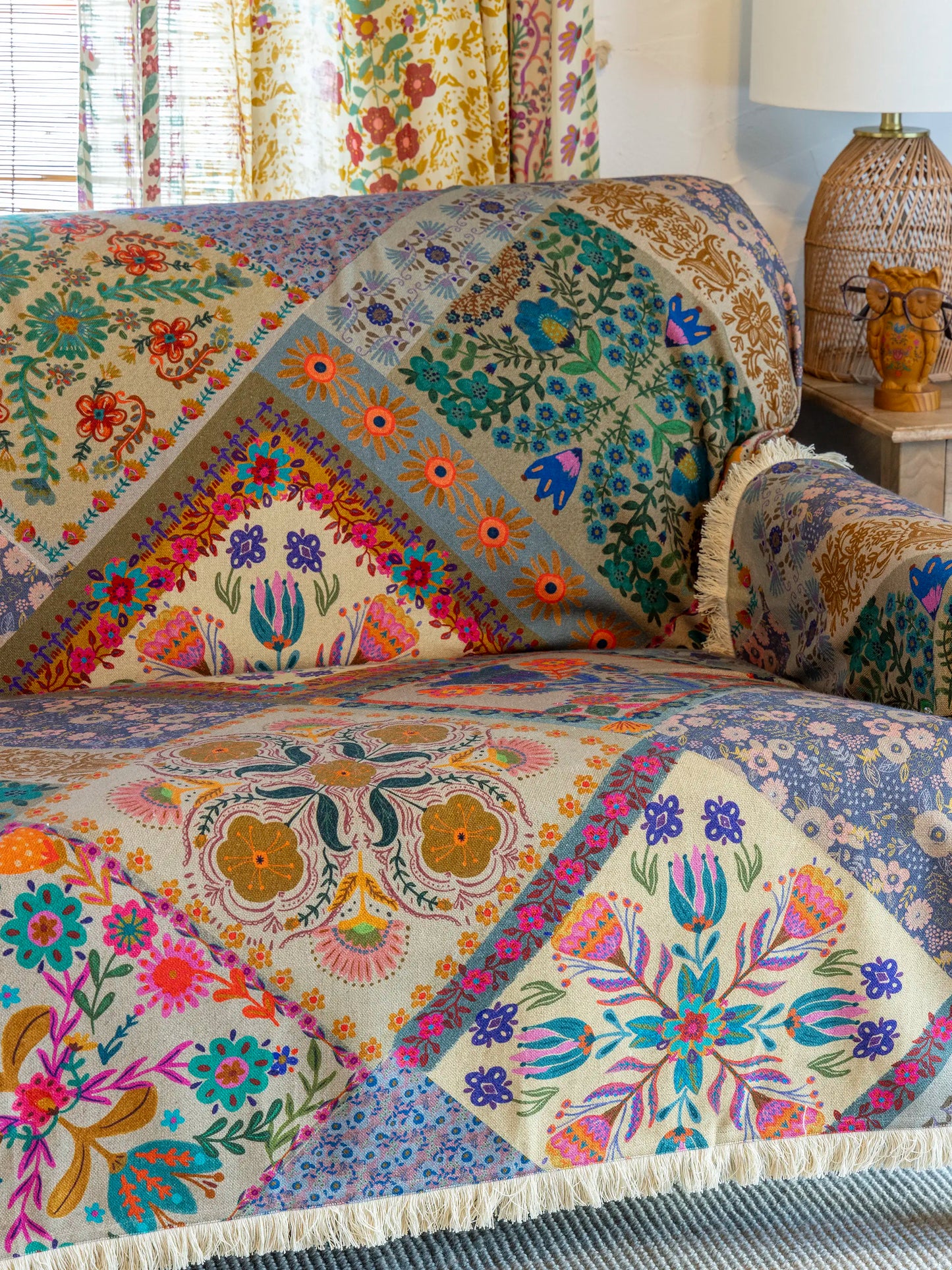 Mom's Favorite Sofa Cover - Mandala Folk Patchwork