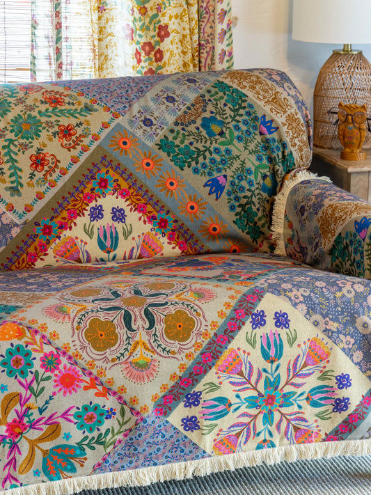 Mom's Favorite Sofa Cover - Mandala Folk Patchwork