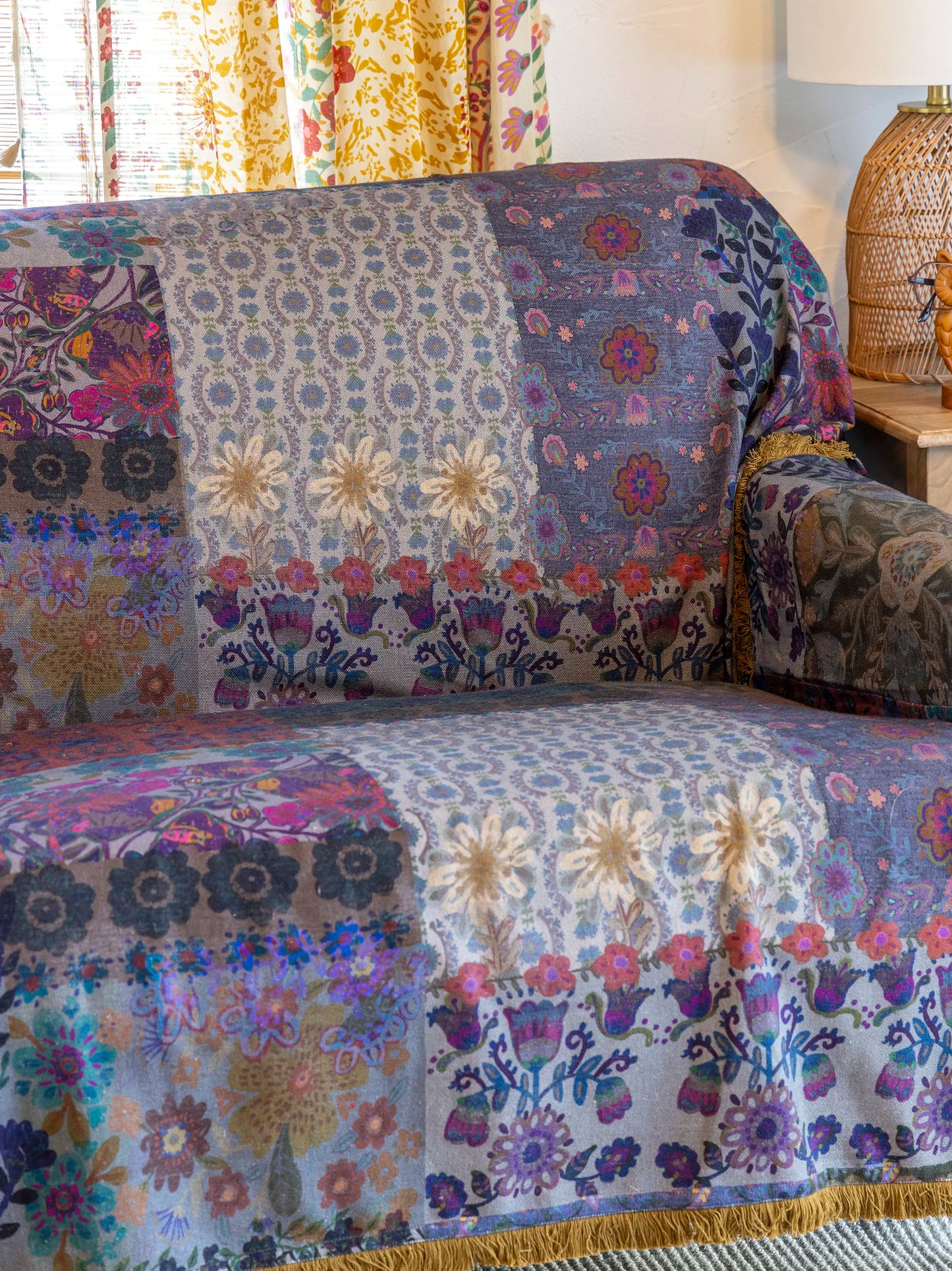 Mom's Favorite Sofa Cover - Blue Patchwork