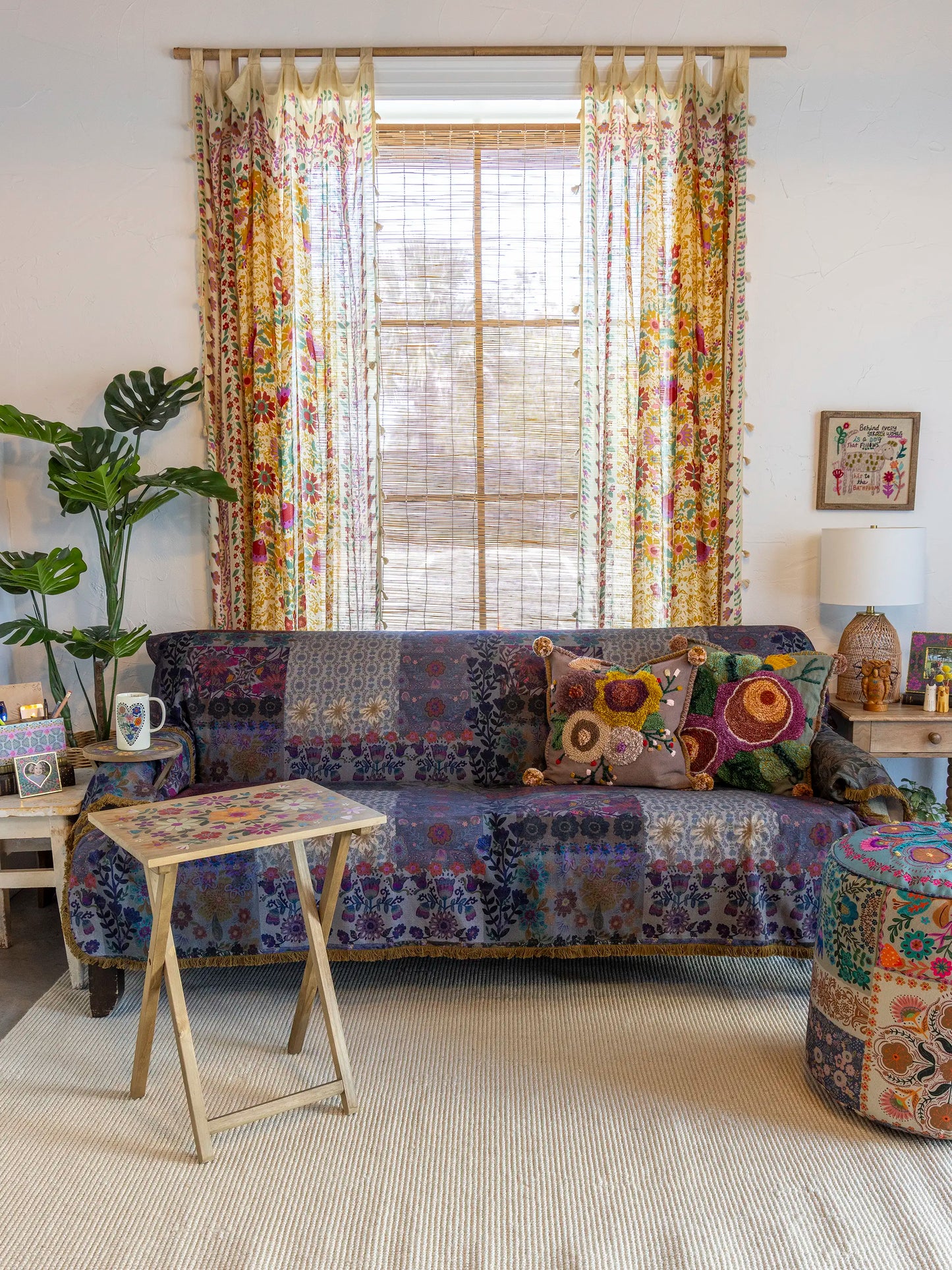 Mom's Favorite Sofa Cover - Blue Patchwork