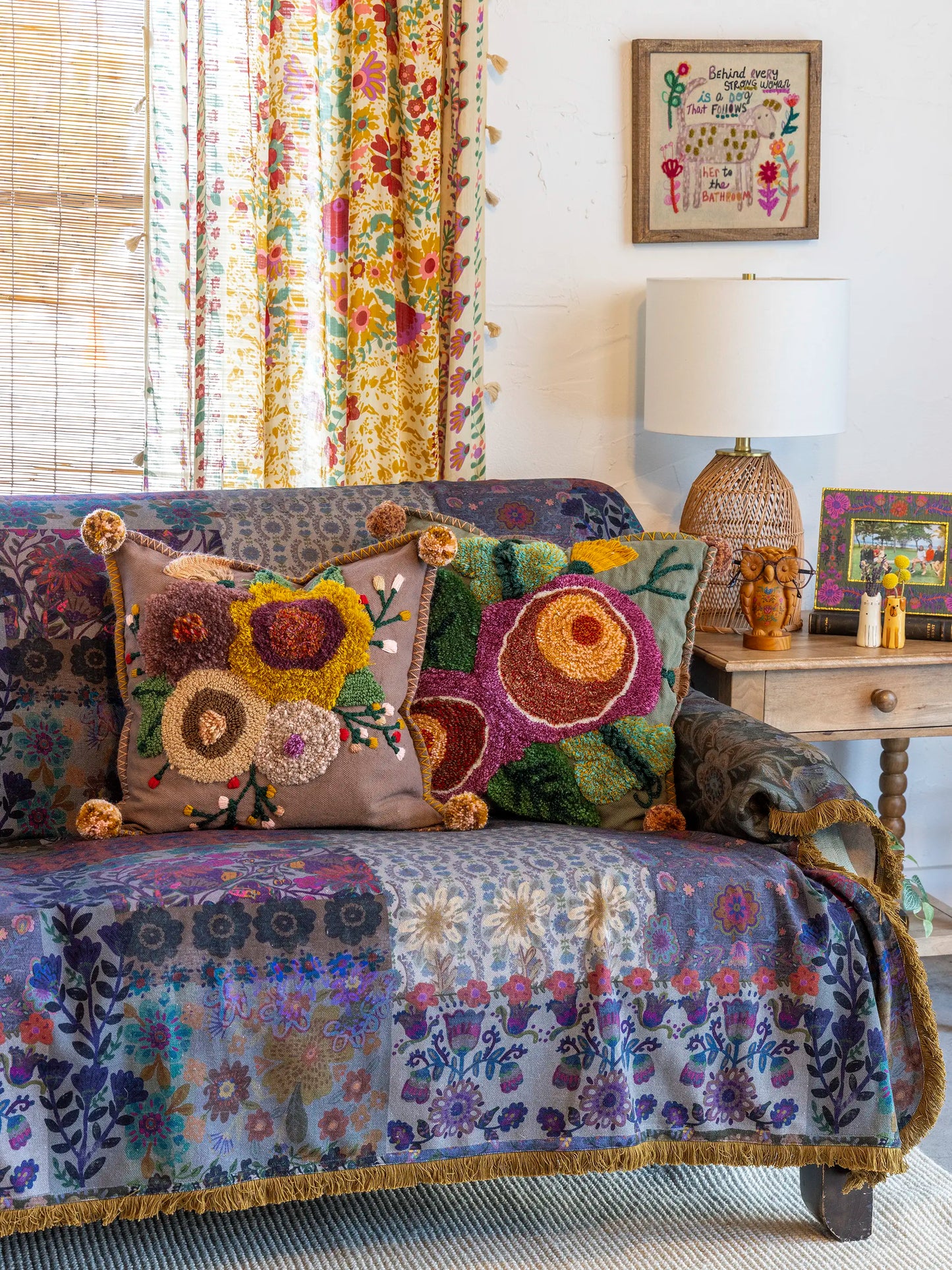 Mom's Favorite Sofa Cover - Blue Patchwork