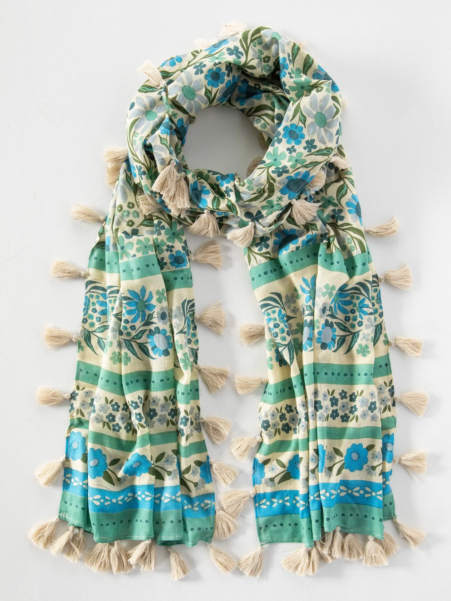 Sayulita Scarf - Blue Cream Floral