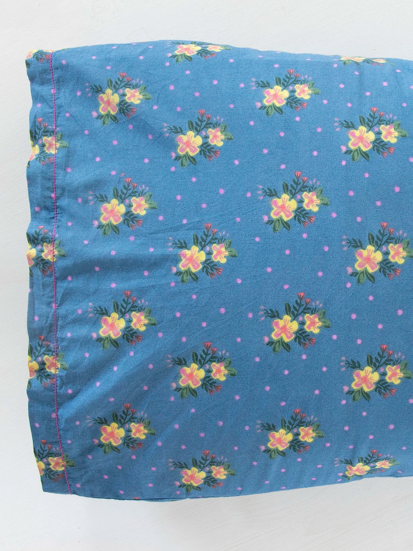 Mix & Match Cotton Pillowcase, Single - Blue Nora
