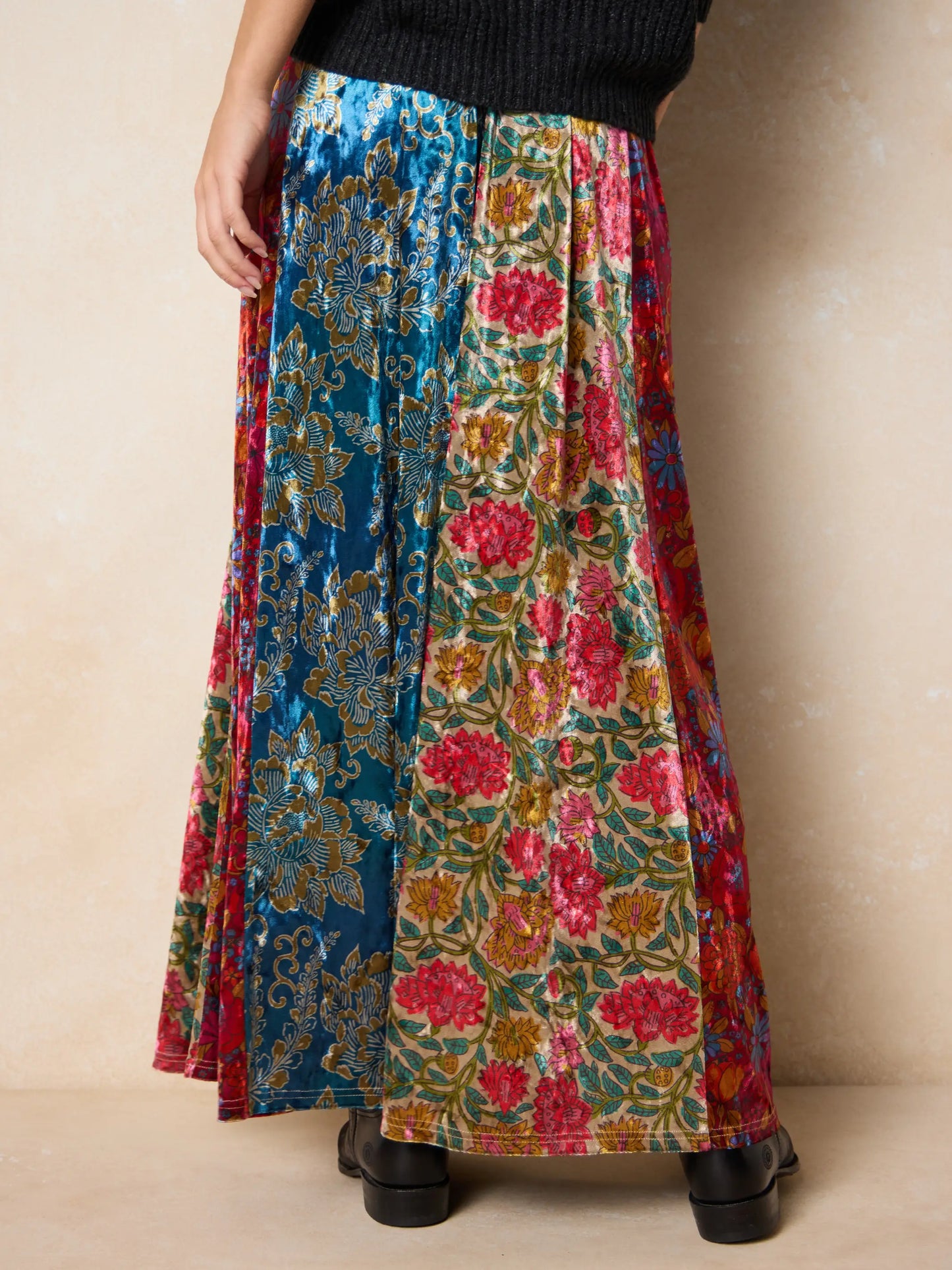 Valentina Velvet Maxi Skirt - Magic Meadow Multi