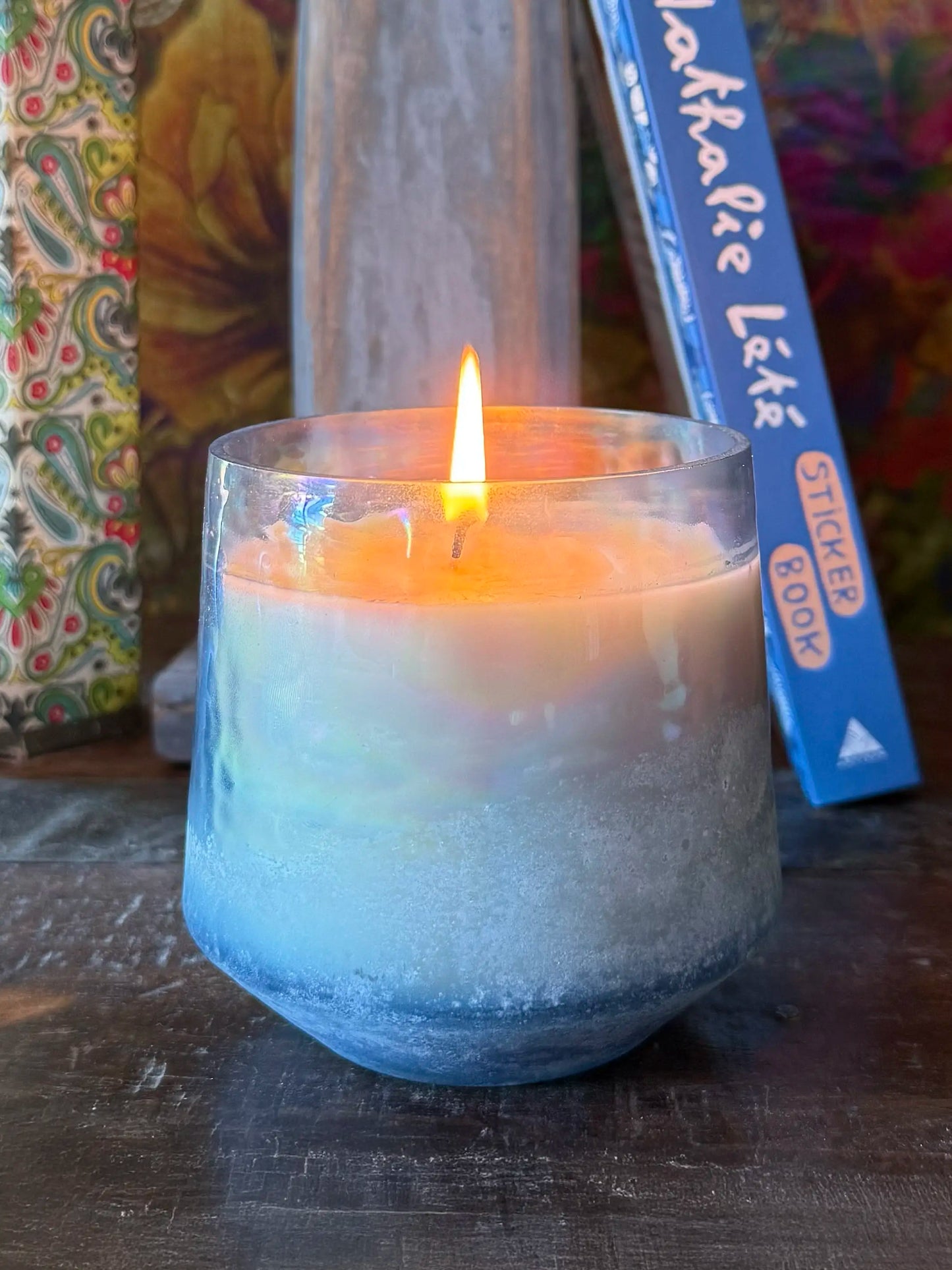 Baltic Glass Candle - Light Blue