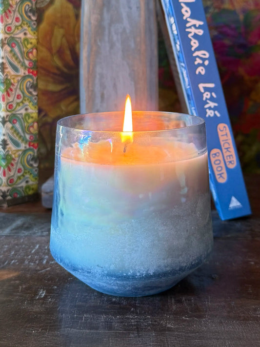 Baltic Glass Candle - Light Blue