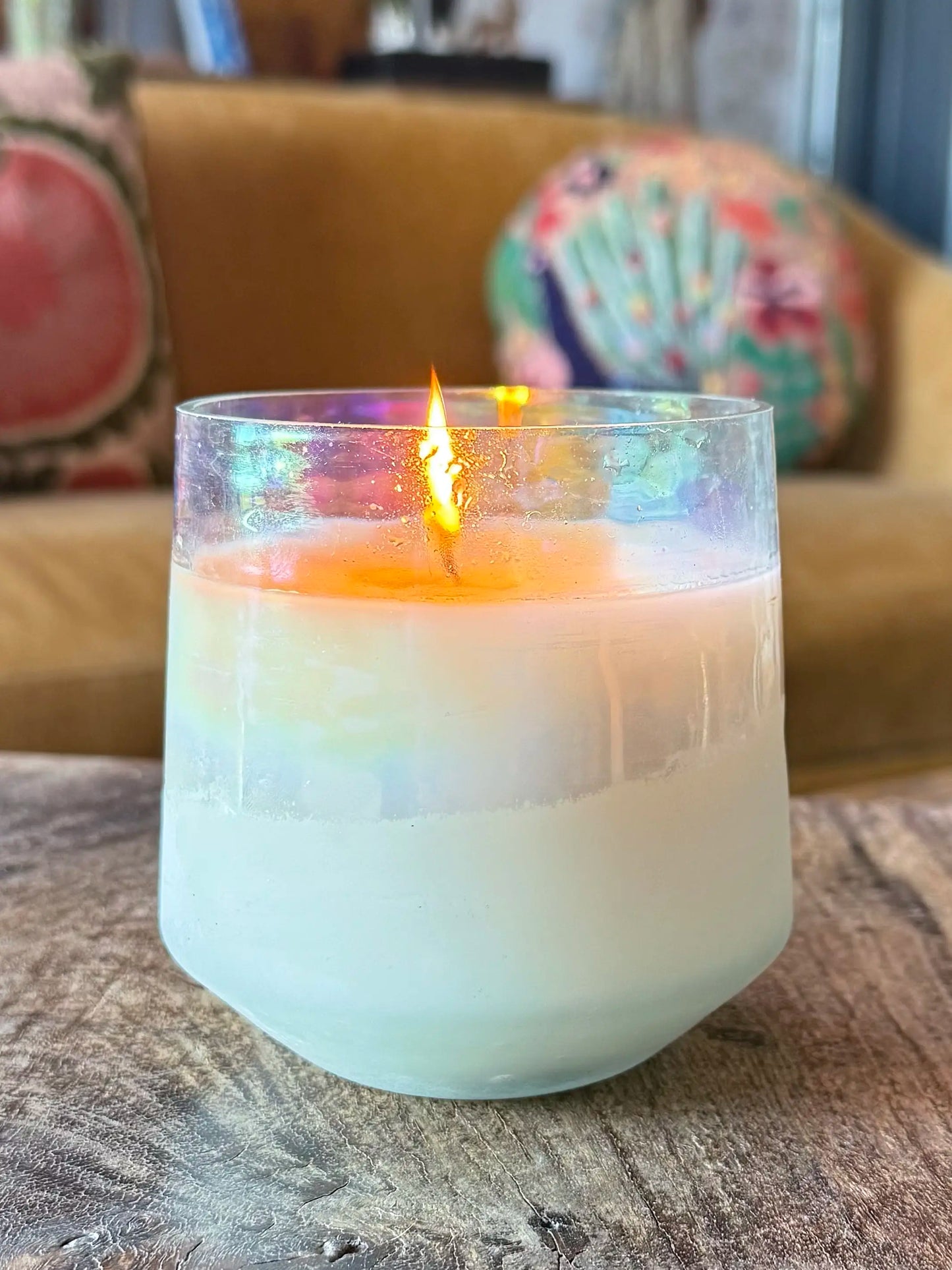 Baltic Glass Candle - Light Green