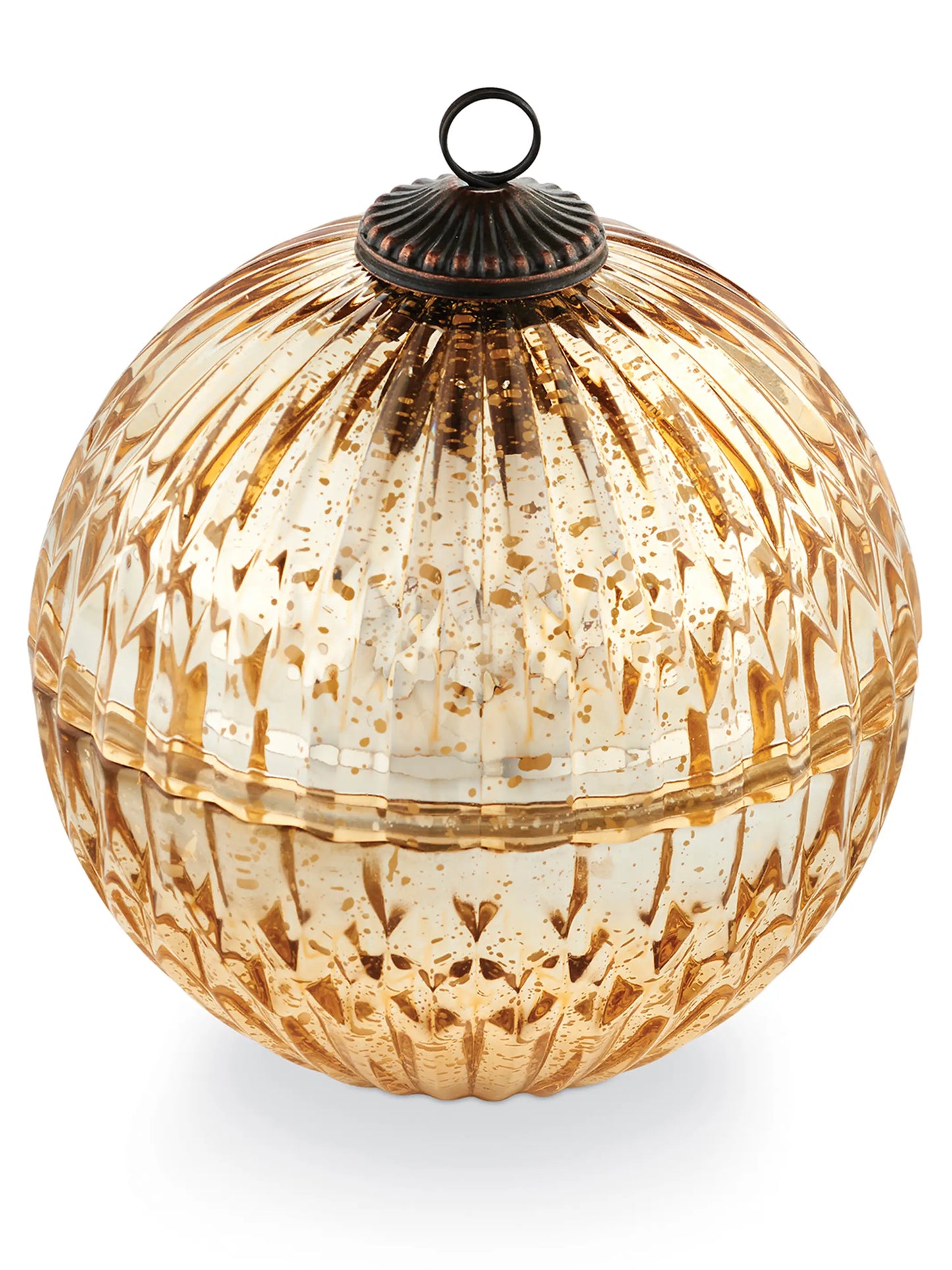 Mercury Glass Ornament Candle - Gold