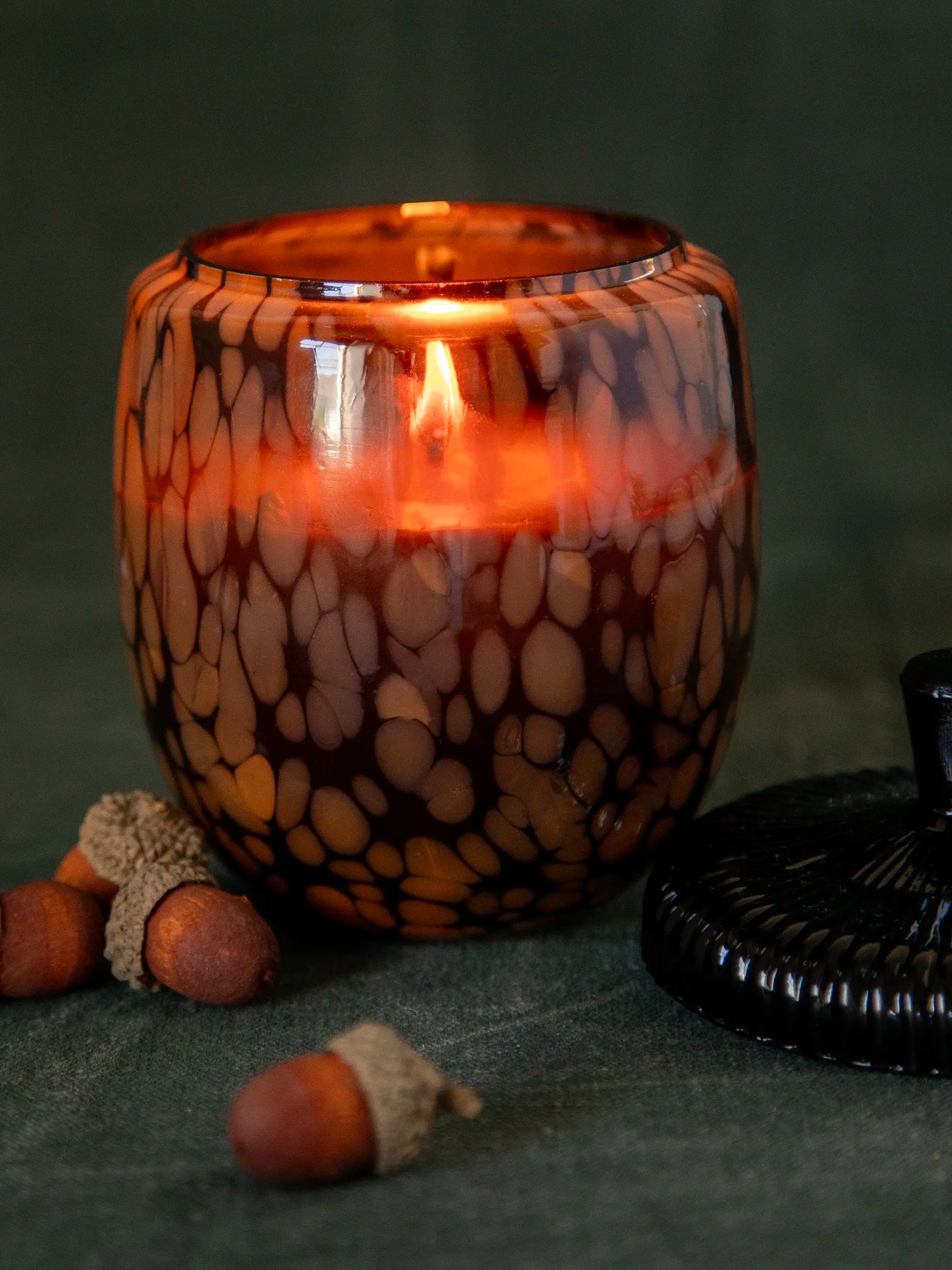 Glass Acorn Candle