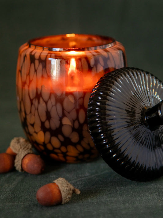Glass Acorn Candle