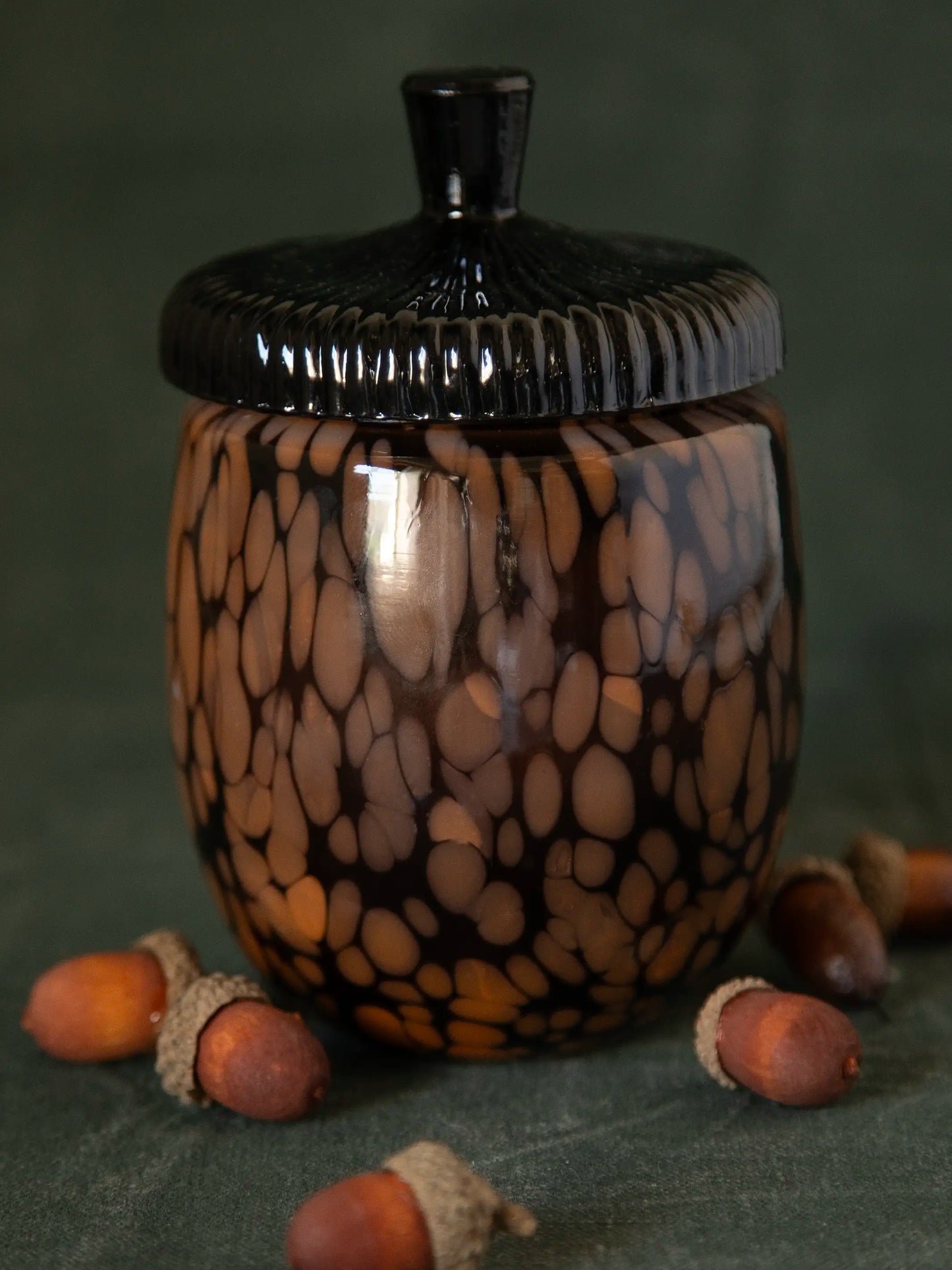 Glass Acorn Candle