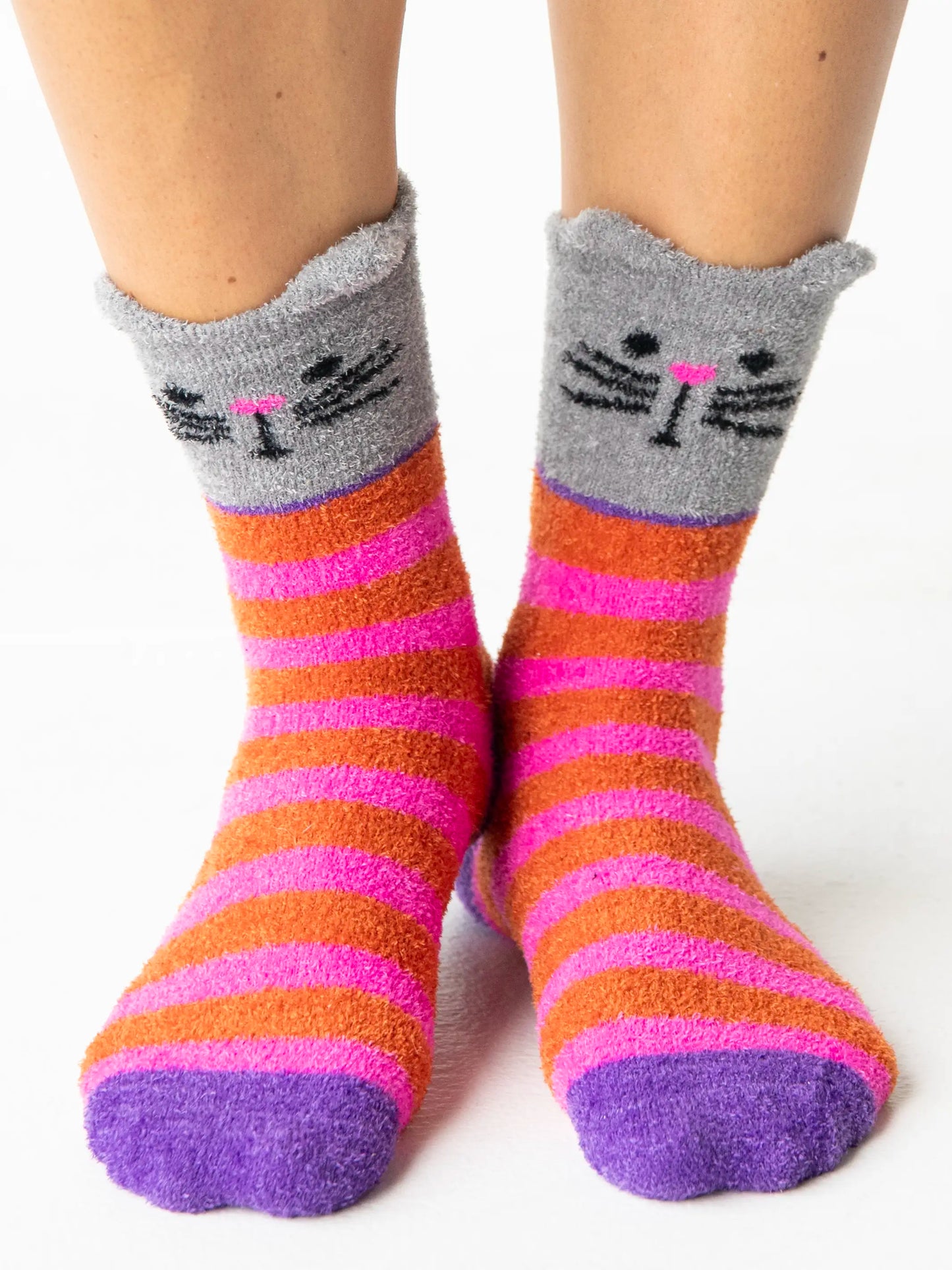 Cozy Socks - Hot Pink Cat