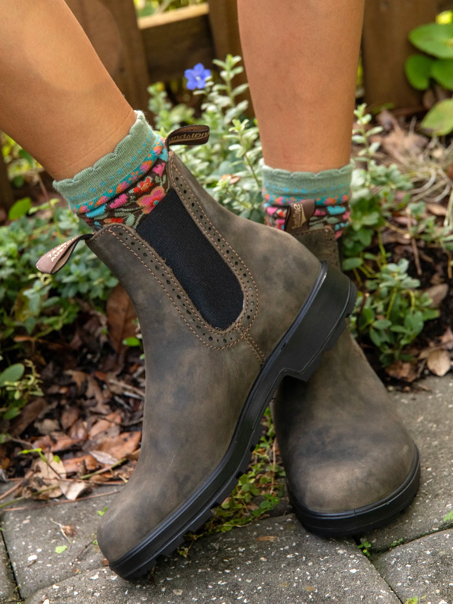 Boxed Boho Sock Set, Set of 3 - Blue Floral