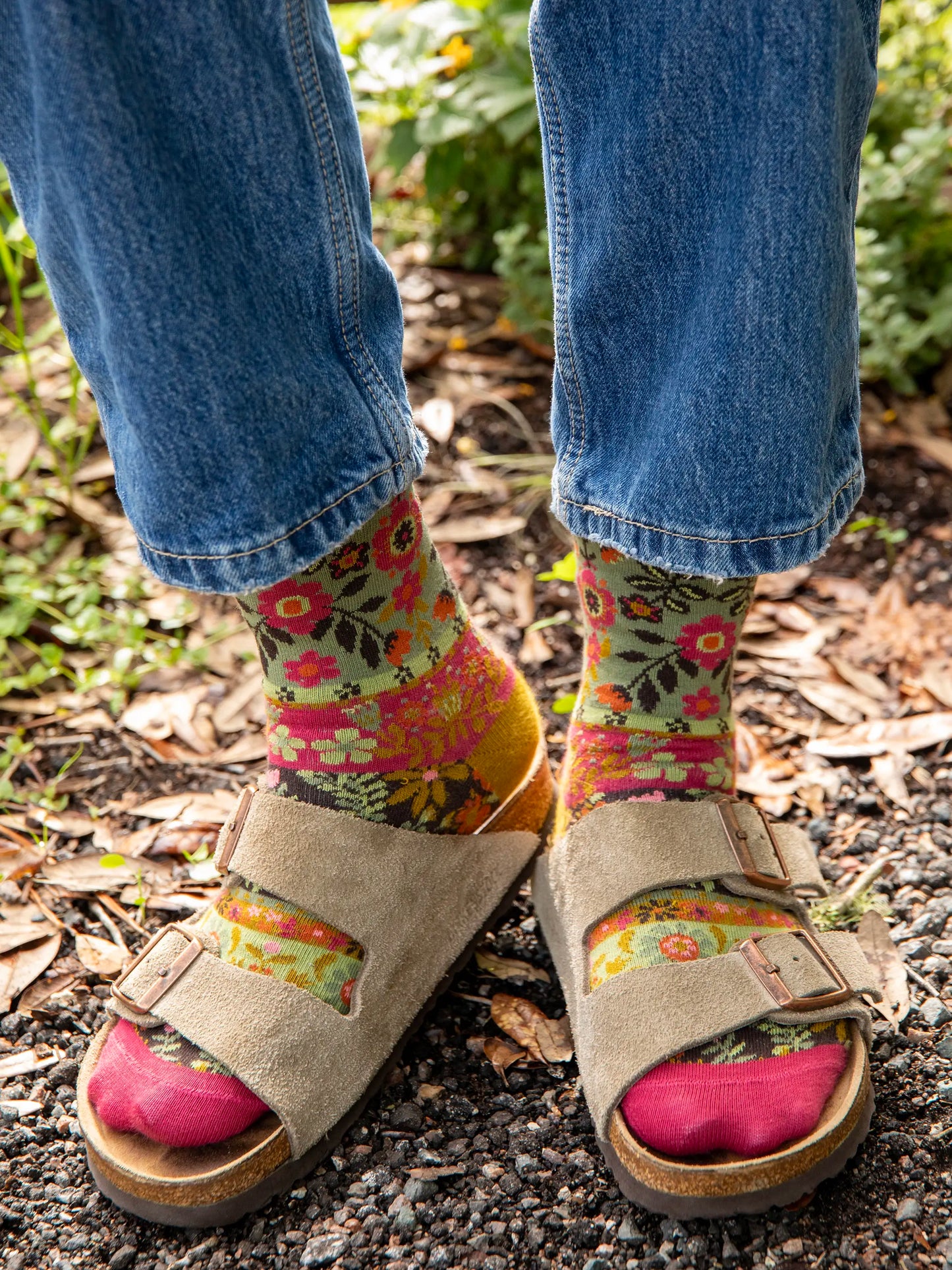 Boxed Boho Sock Set, Set of 3 - Neutral Floral