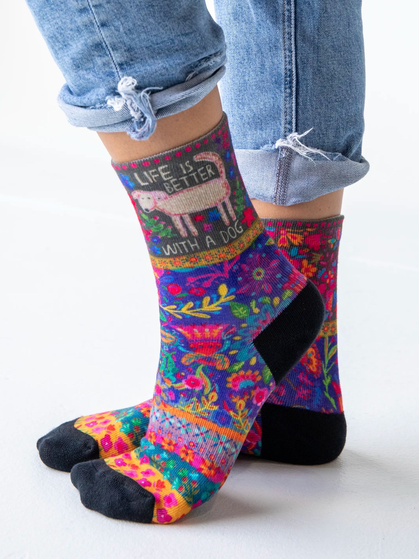 Printed Weekend Sock Set, Set of 2 - Better With A Dog