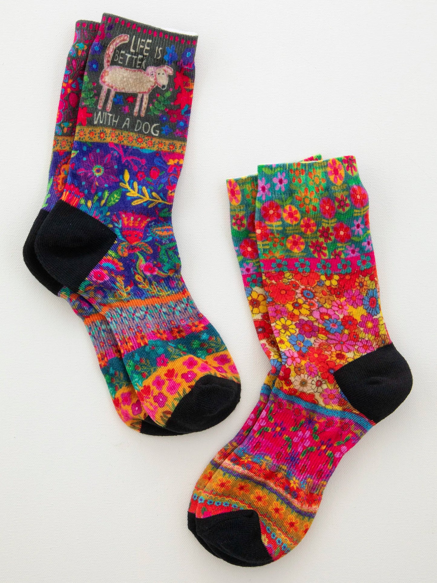 Printed Weekend Sock Set, Set of 2 - Better With A Dog
