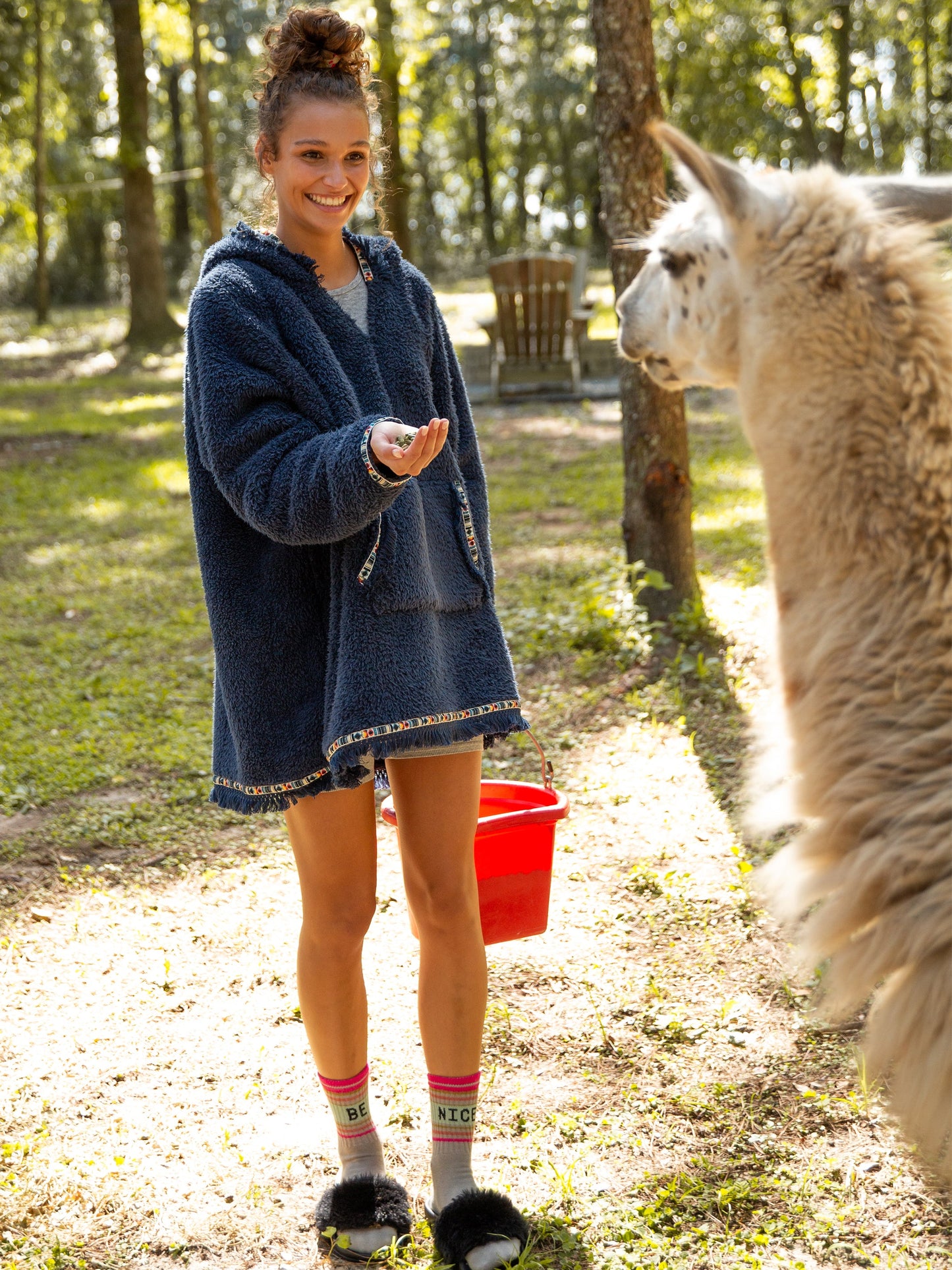 Oversized Blanket Hoodie - Navy