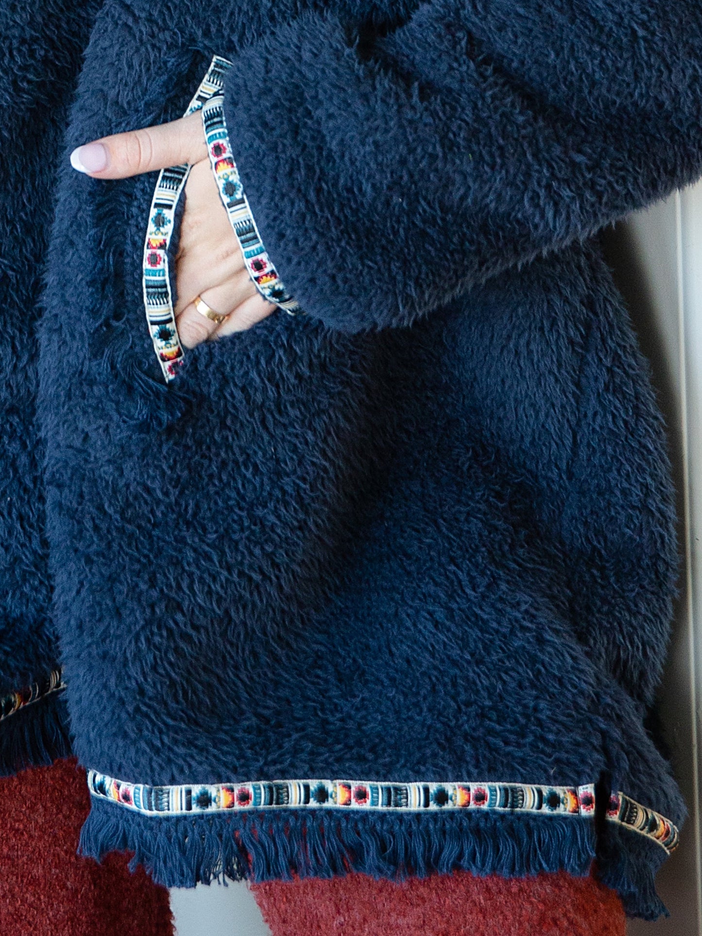 Oversized Blanket Hoodie - Navy