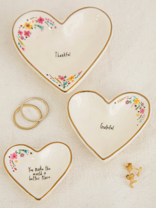Nesting Heart Trinket Dishes, Set of 3 - World Better
