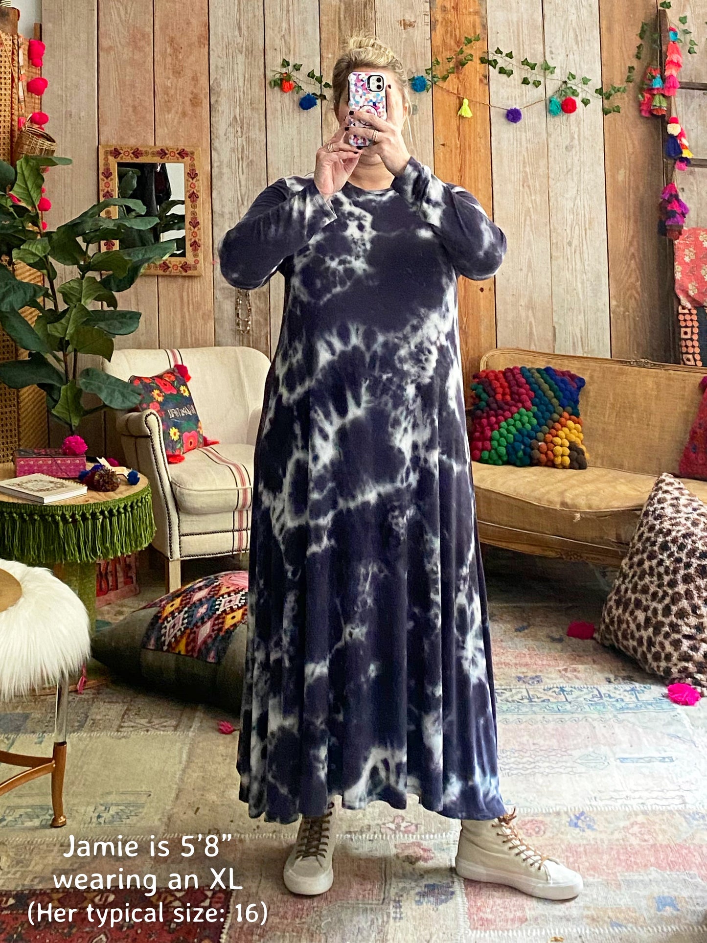Stevie "ButterSoft" Knit Maxi Dress - Tie-Dye Midnight
