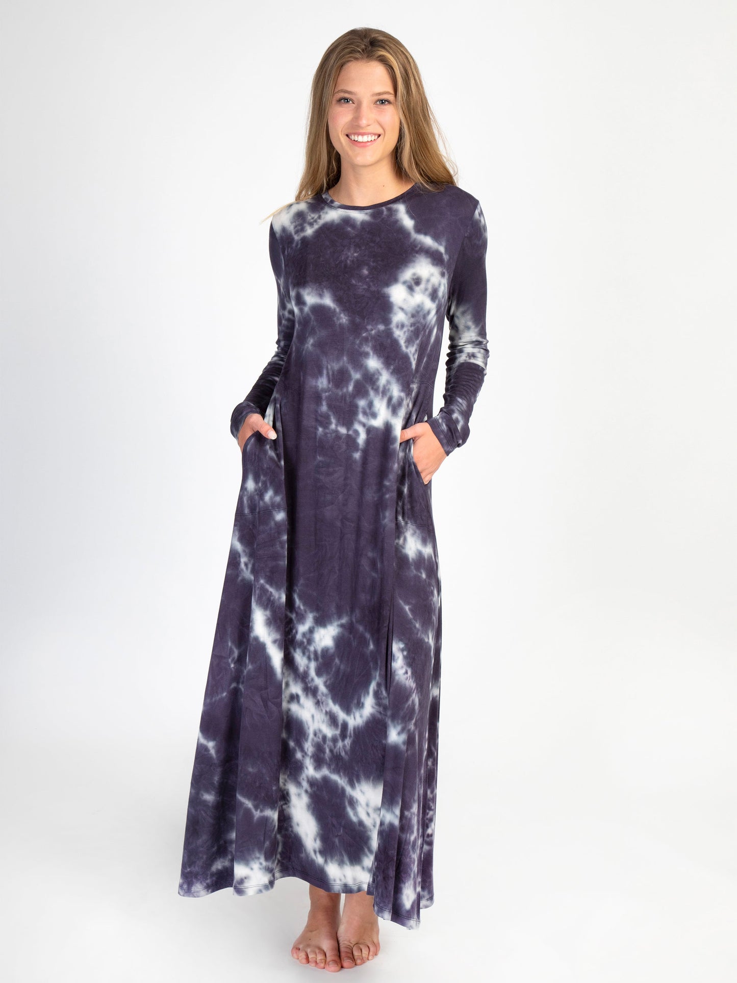 Stevie "ButterSoft" Knit Maxi Dress - Tie-Dye Midnight
