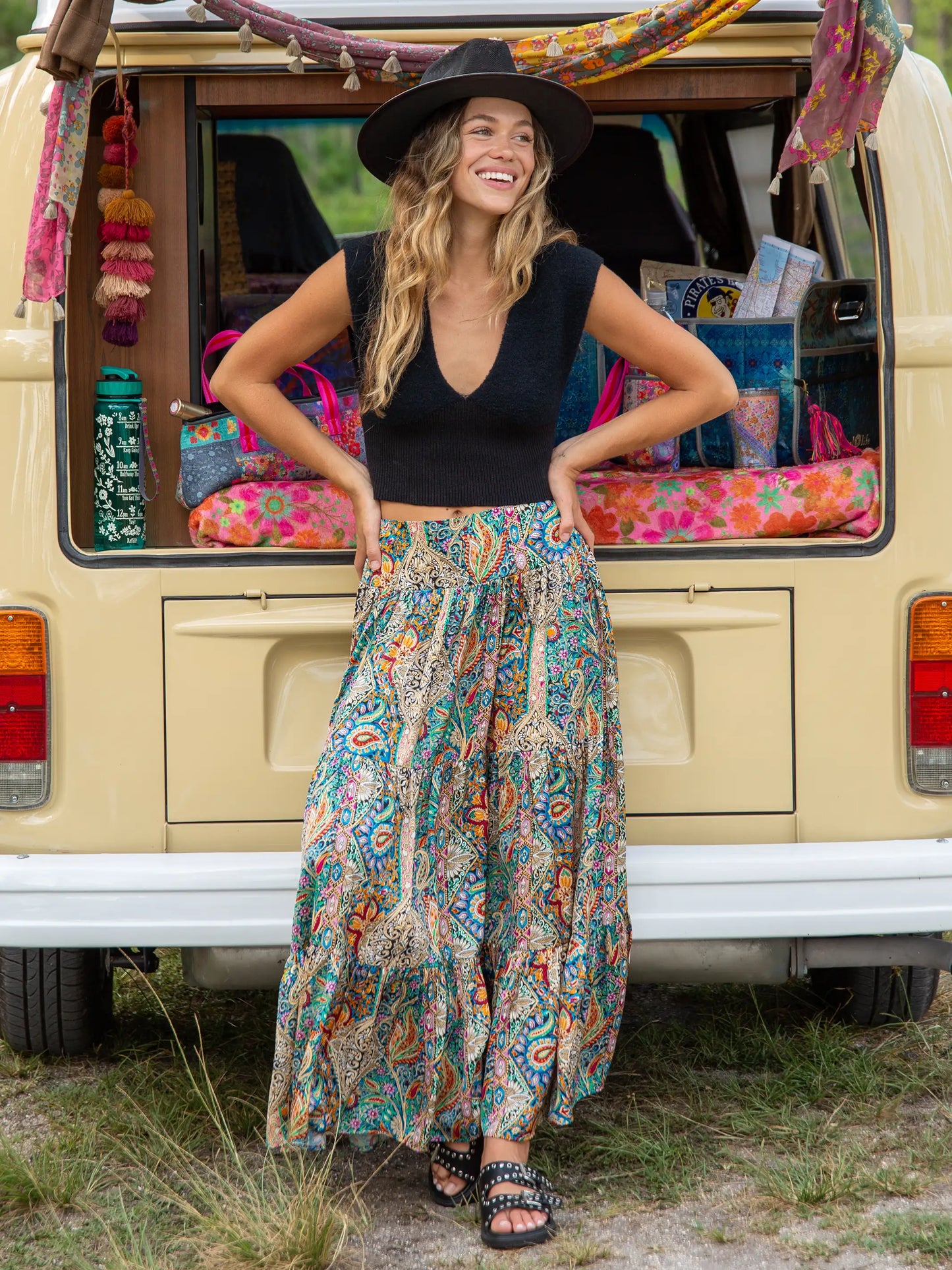 Hanna Convertible Maxi Skirt - Bright Paisley