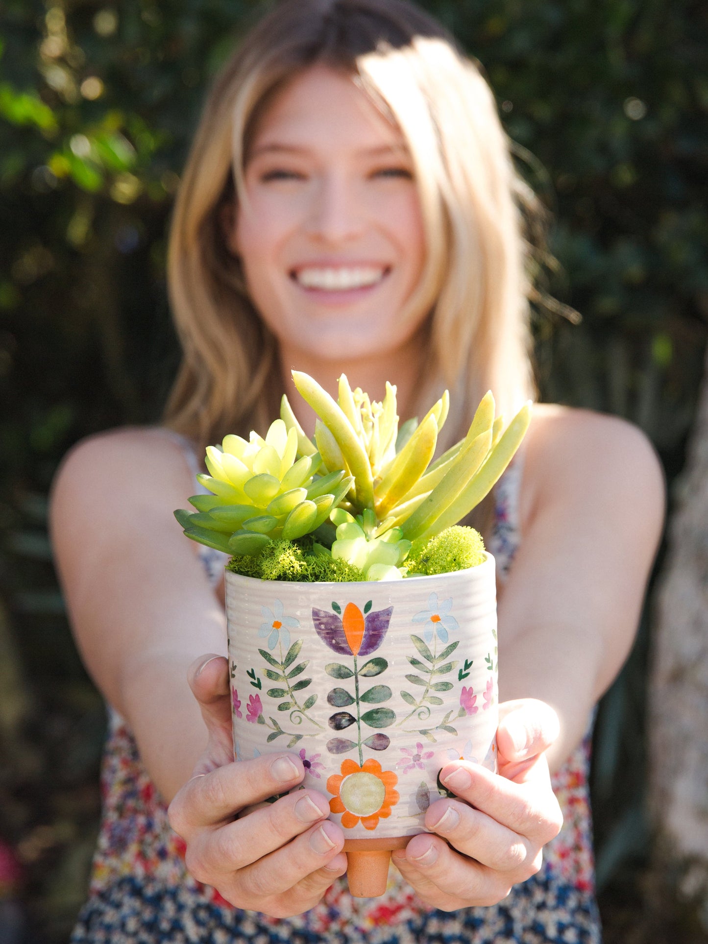 Artisan Planter - Folk Flower