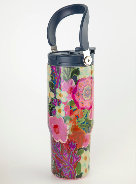 30oz Tumbler - Pink Painted Garden