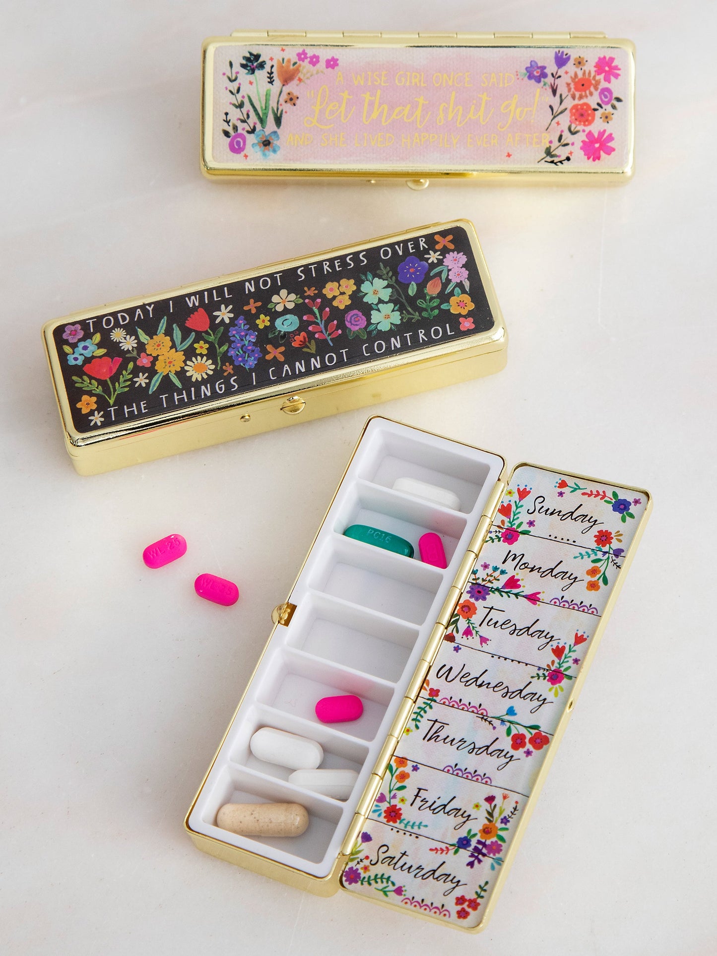 Weekly Pill Organizer - Today I Will Not Stress
