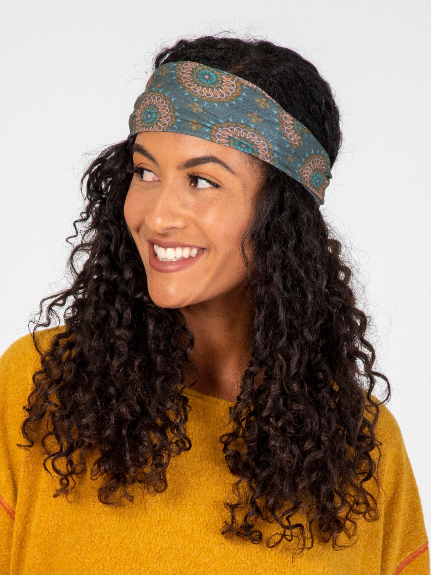 Full Boho Bandeau® Headband - Sage Gold Medallion