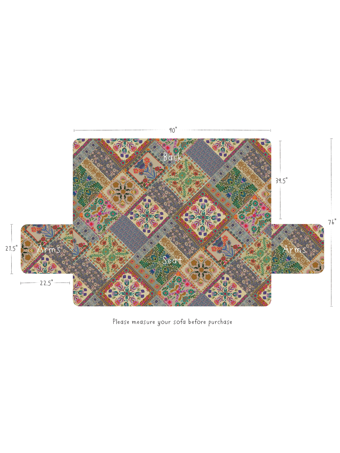 Mom's Favorite Sofa Cover - Mandala Folk Patchwork